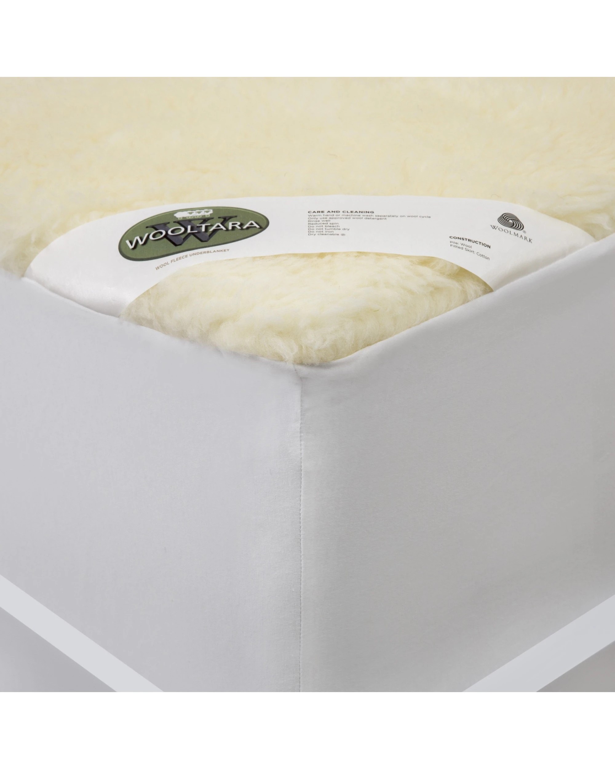 3 Wooltara Classic 350GSM Washable Australian Wool Fleece Underblanket - Double Bed - White, 3 of 4