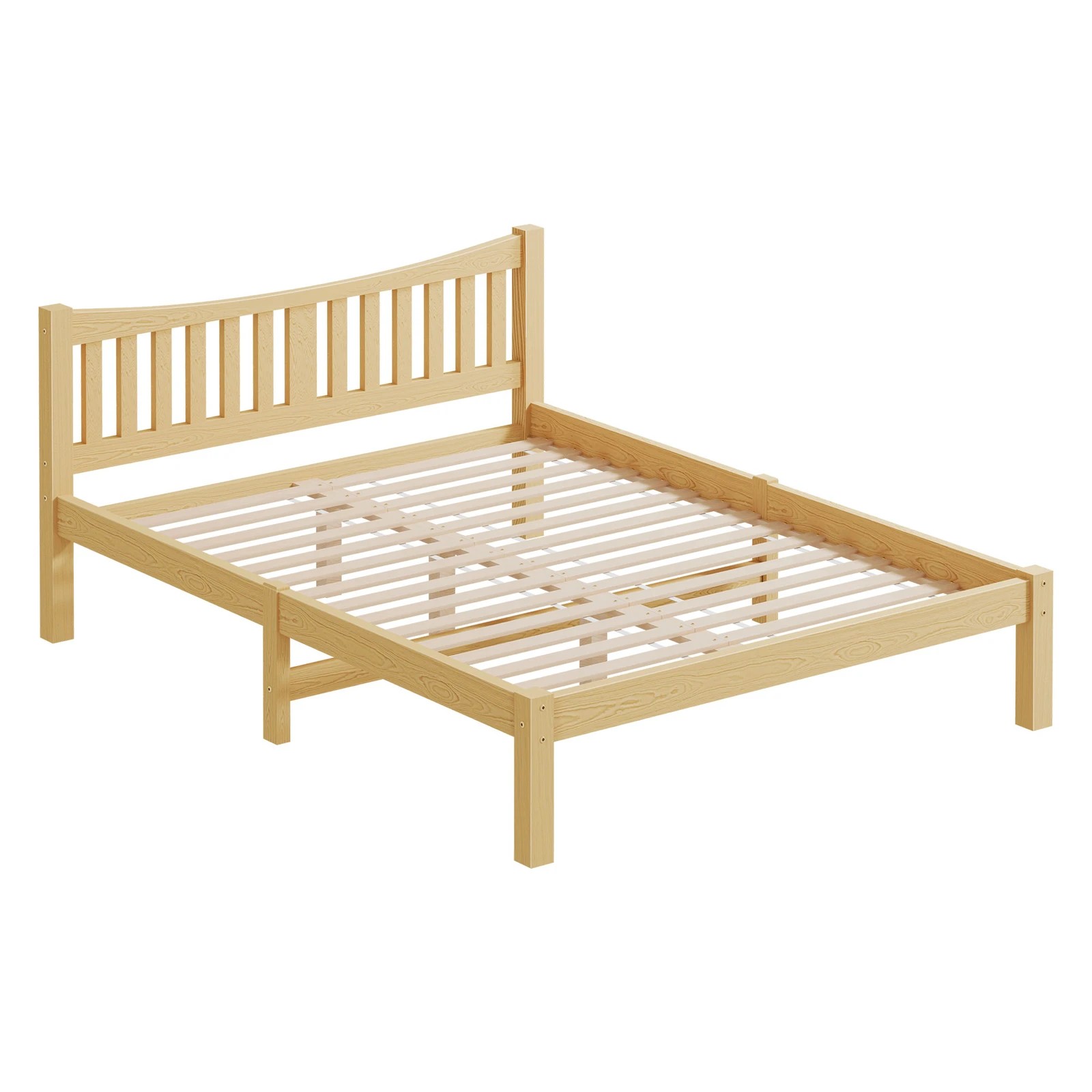 10 Alfordson Bed Frame Wooden Queen Size Solid Pine Timber Base Cambrie - Natural, 10 of 10