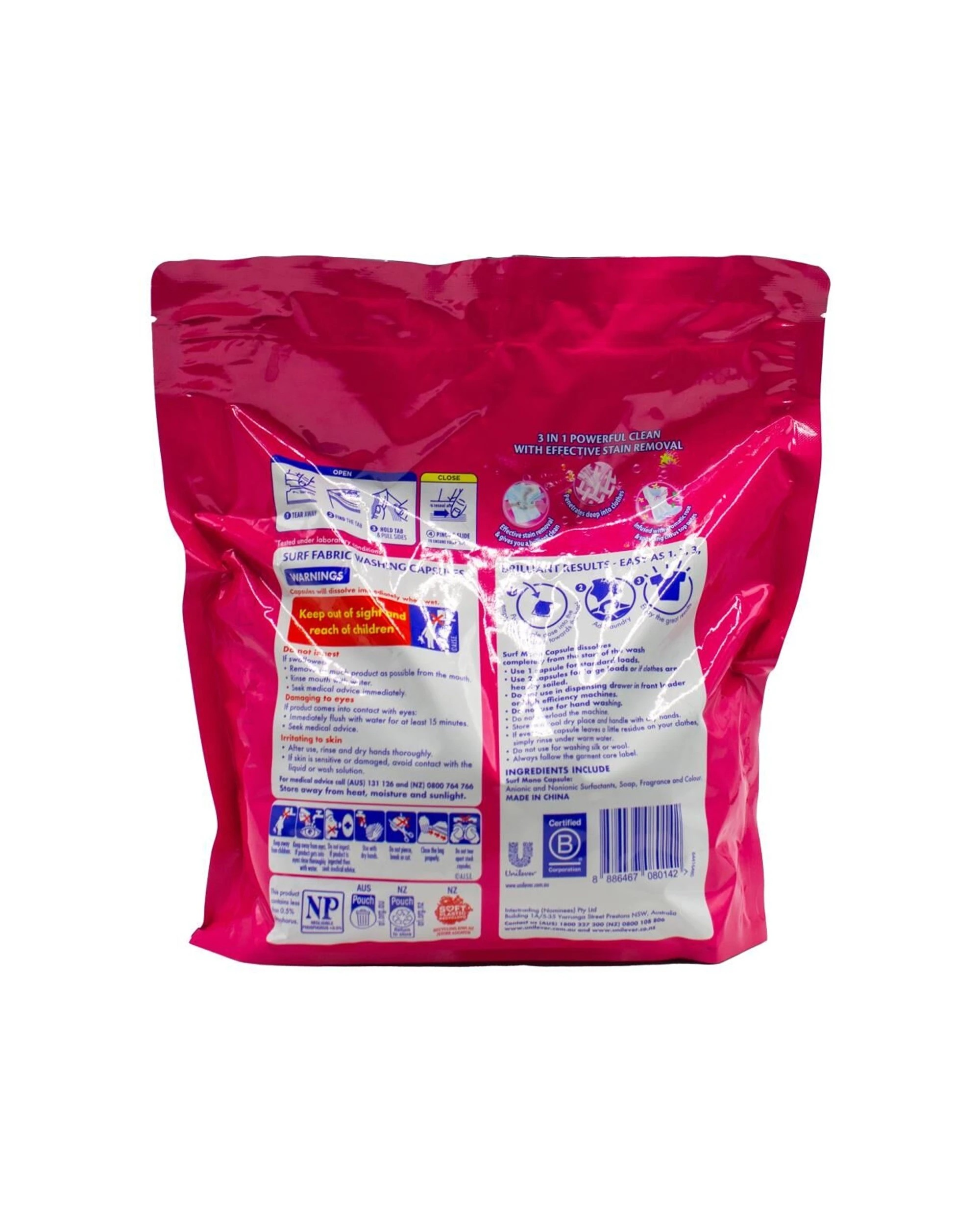 3 Surf Fabric Washing Capsules Front Loader Top Loader Rose Fresh 160pc PK. - Pink, 3 of 3