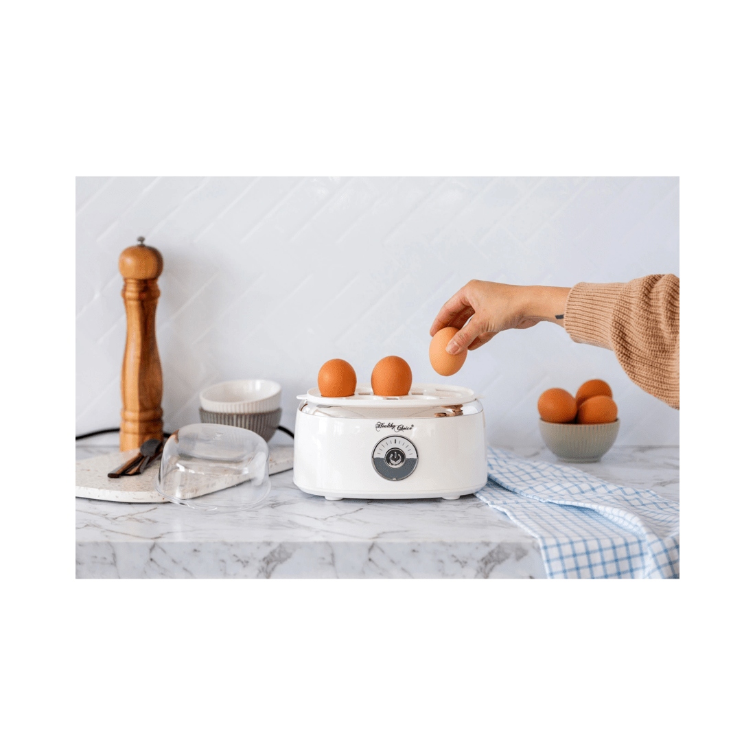 7 Healthy Choice Electric Egg Steamer, Fits 7 Eggs &amp;amp; Cooked Perfectly, 7 of 7