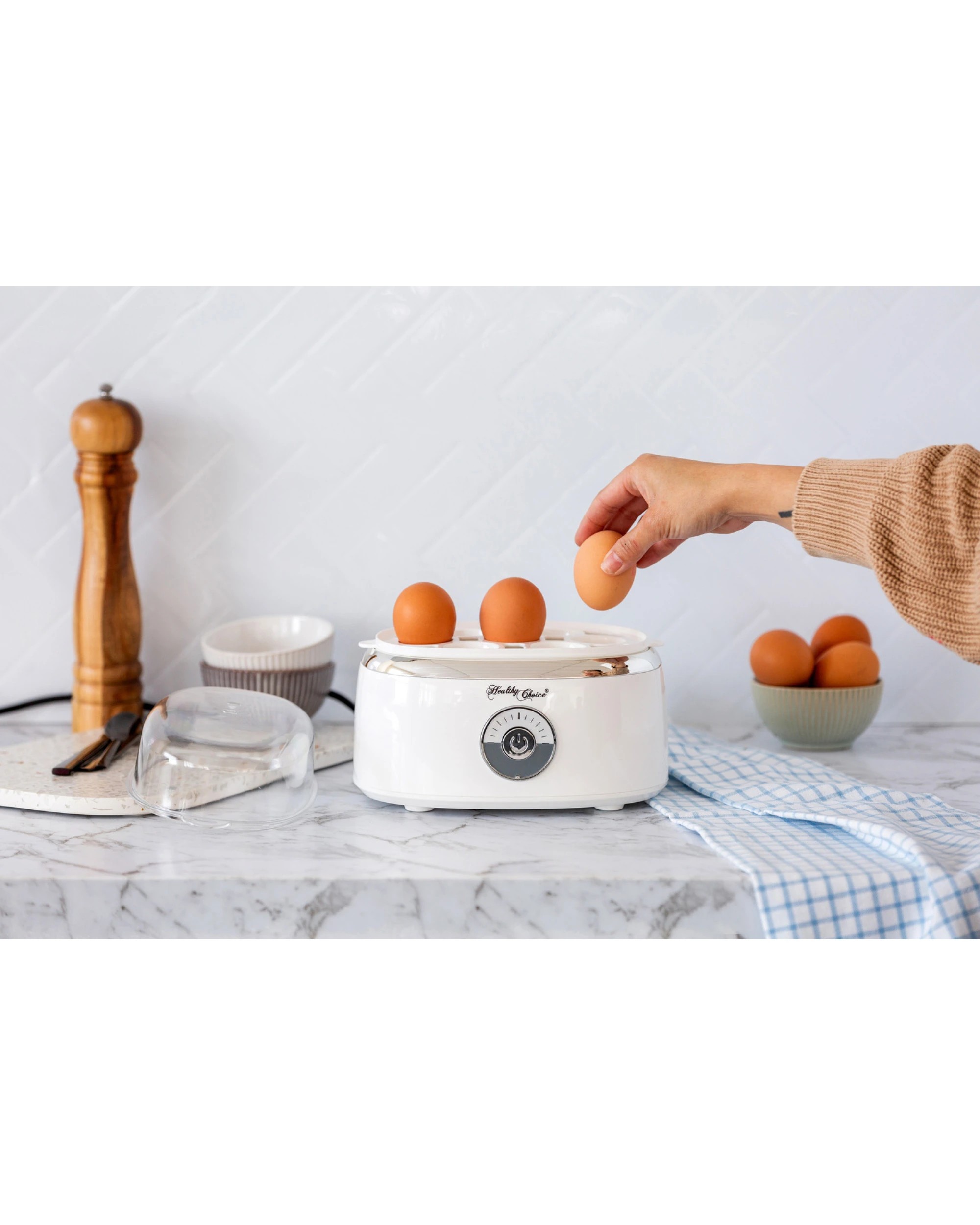 7 Healthy Choice Electric Egg Steamer, Fits 7 Eggs & Cooked Perfectly, 7 of 7