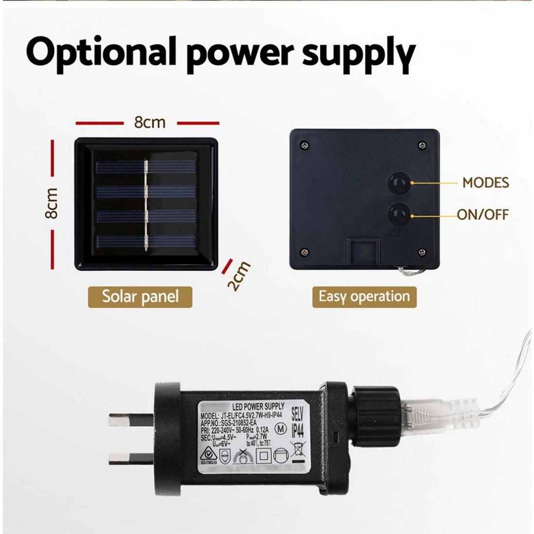 7 Jingle Jollys 6m Christmas Icicle Lights String Light 160 Led Solar Powered Warm Durable Christmas Lights
 - white, 7 of 7