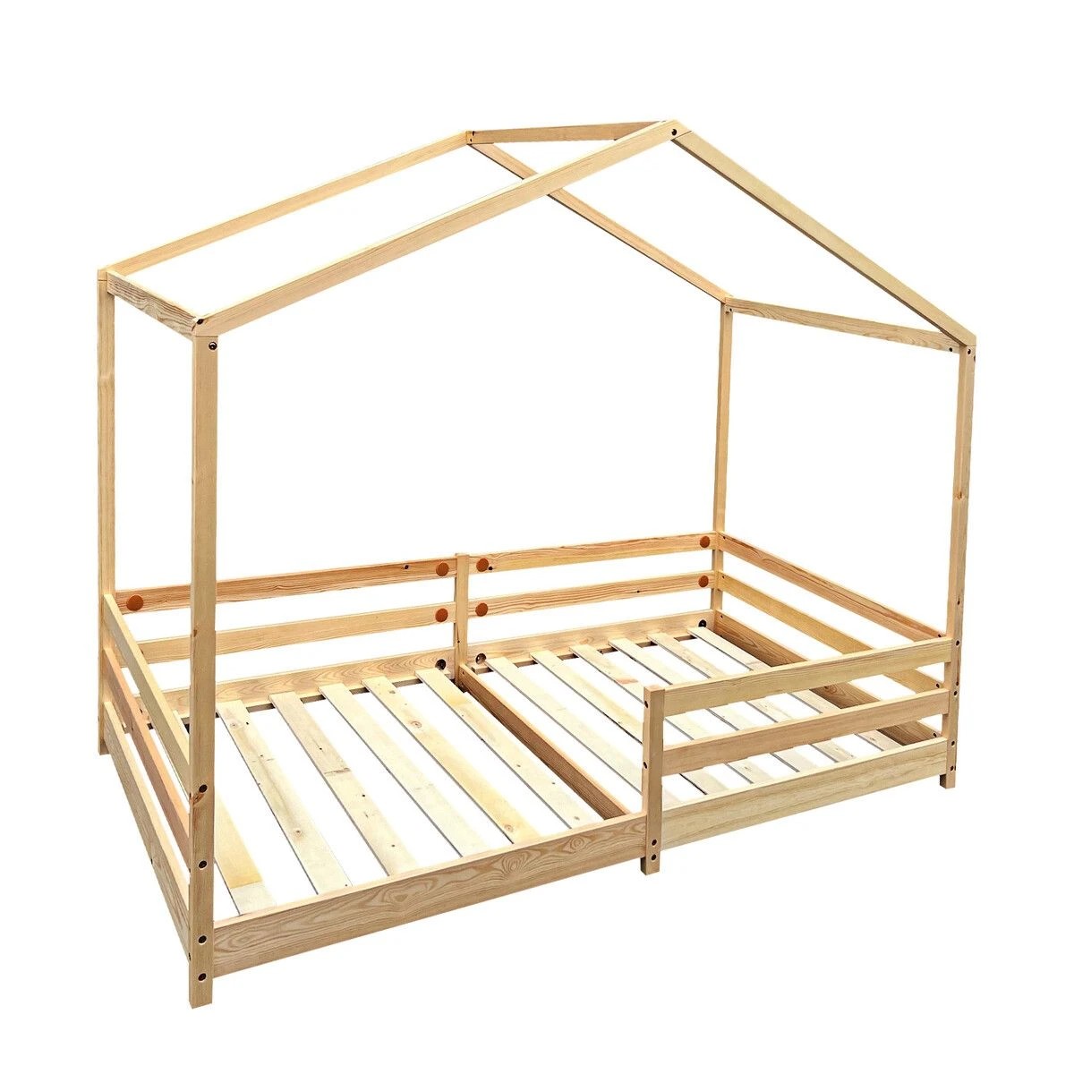 1 Ausway Childrens Bed Frame Base Toddler Single Size - Natural, 1 of 1