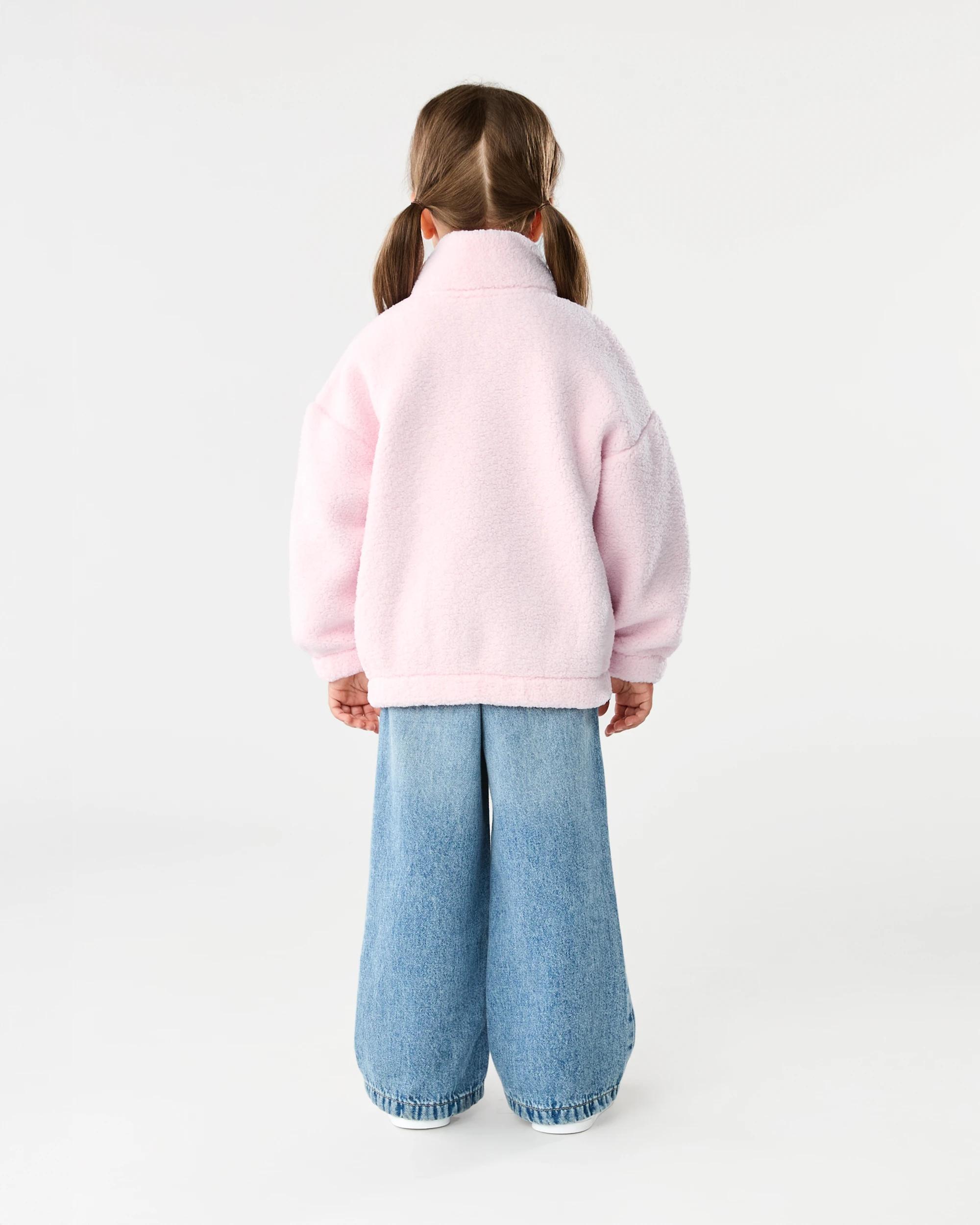 8 Quarter Zip Teddy Fleece Sweatshirt Pnk Cherry, 8 of 8