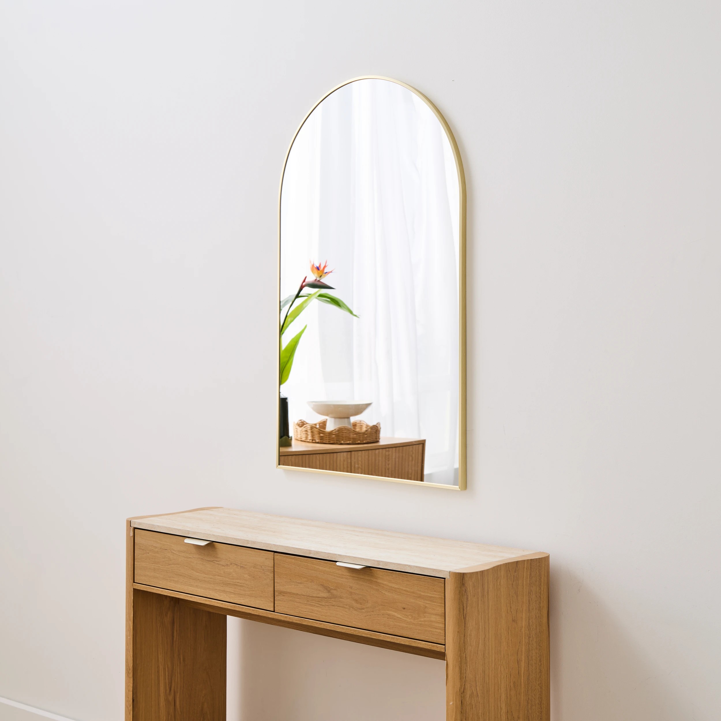 1 Gold Look Arch Mirror - 95cm x 60cm, 1 of 6