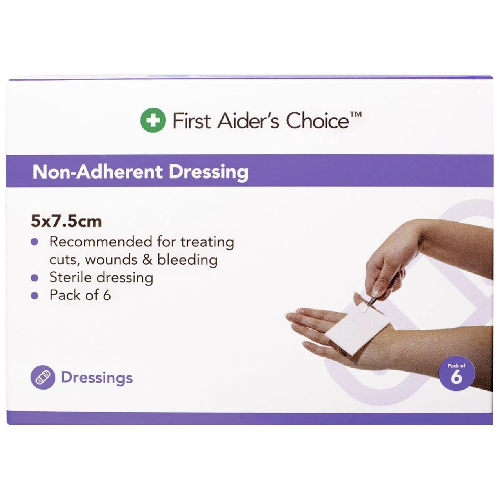 1 First Aider’s Choice 5x7.5cm Non-Adherent Dressing 6 Pack, 1 of 4
