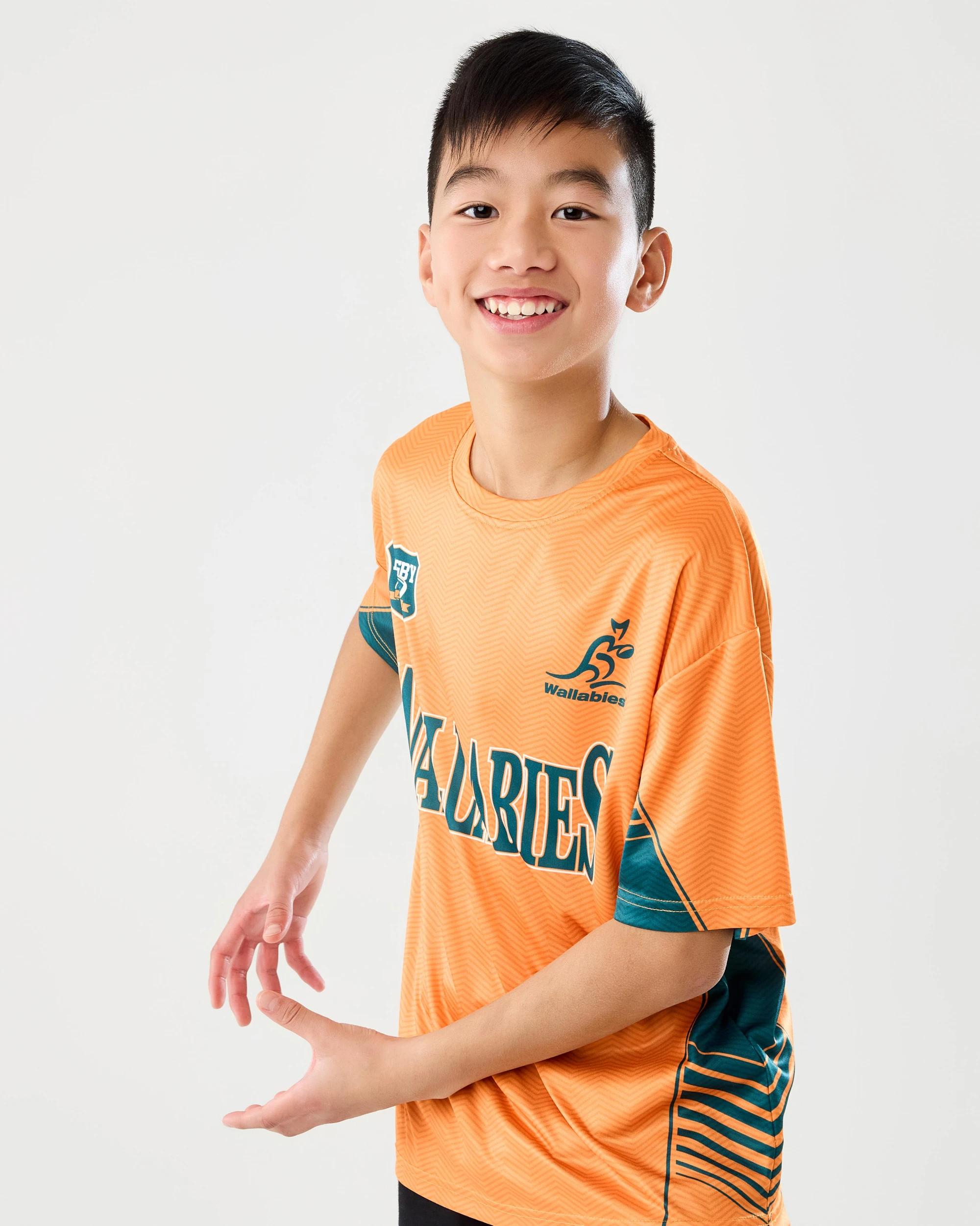 3 Wallabies Rugby Kids T-shirt Yellow, 3 of 9