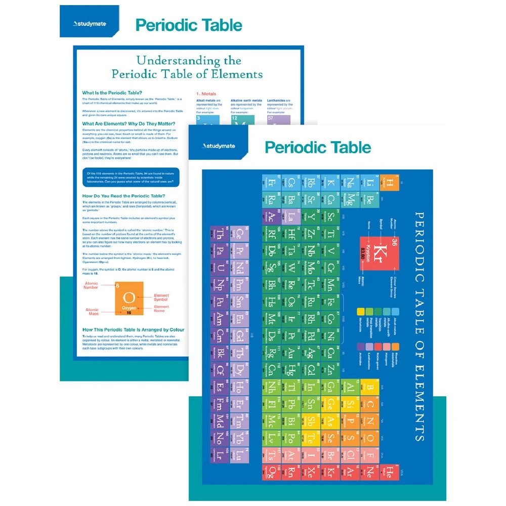 1 Studymate Double-sided Periodic Table Wall Chart, 1 of 3