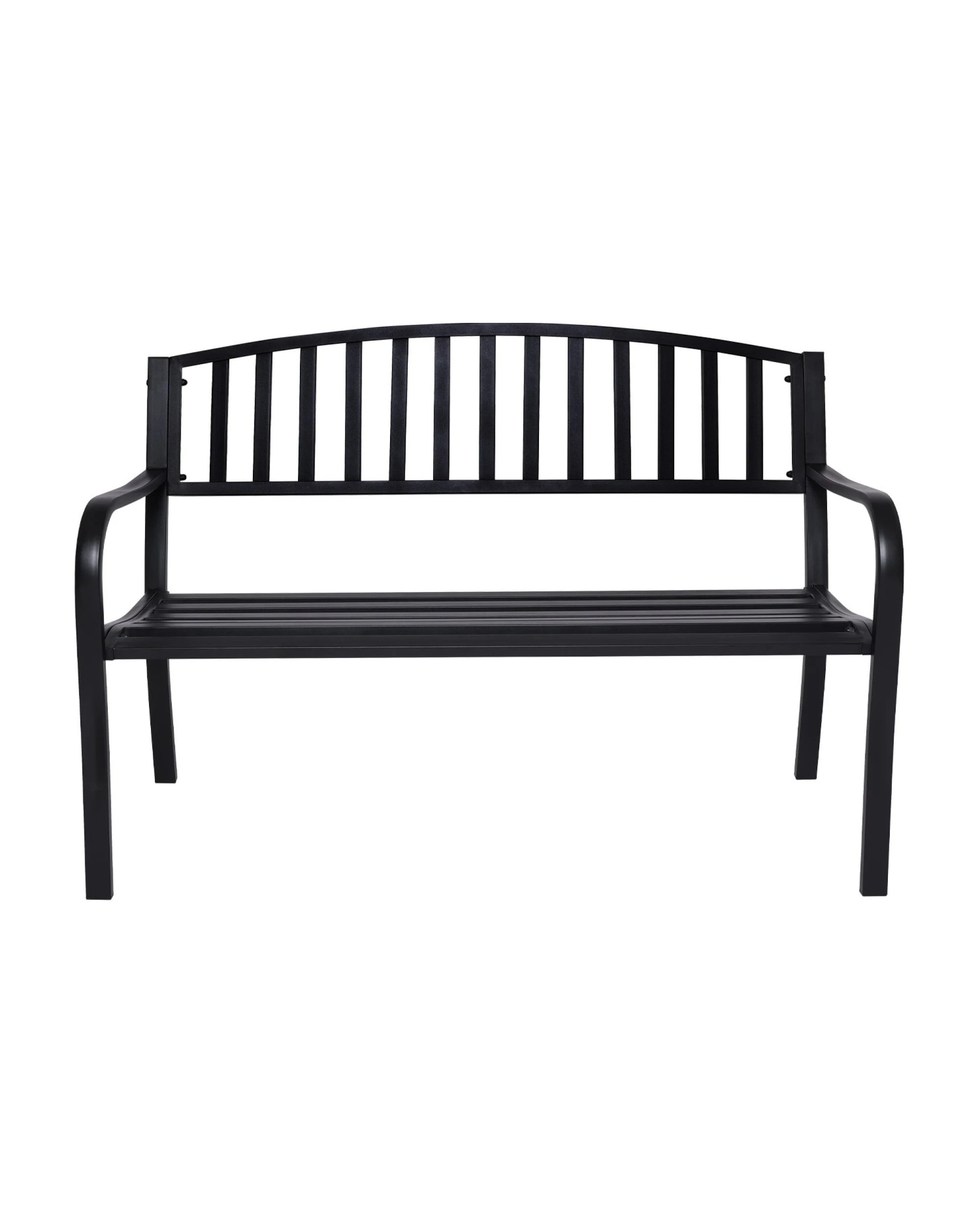 7 Wallaroo Steel Outdoor 2 to 3 Seater Garden Bench Rust Resistant Cast Iron 300kg Capacity - Black, 7 of 10