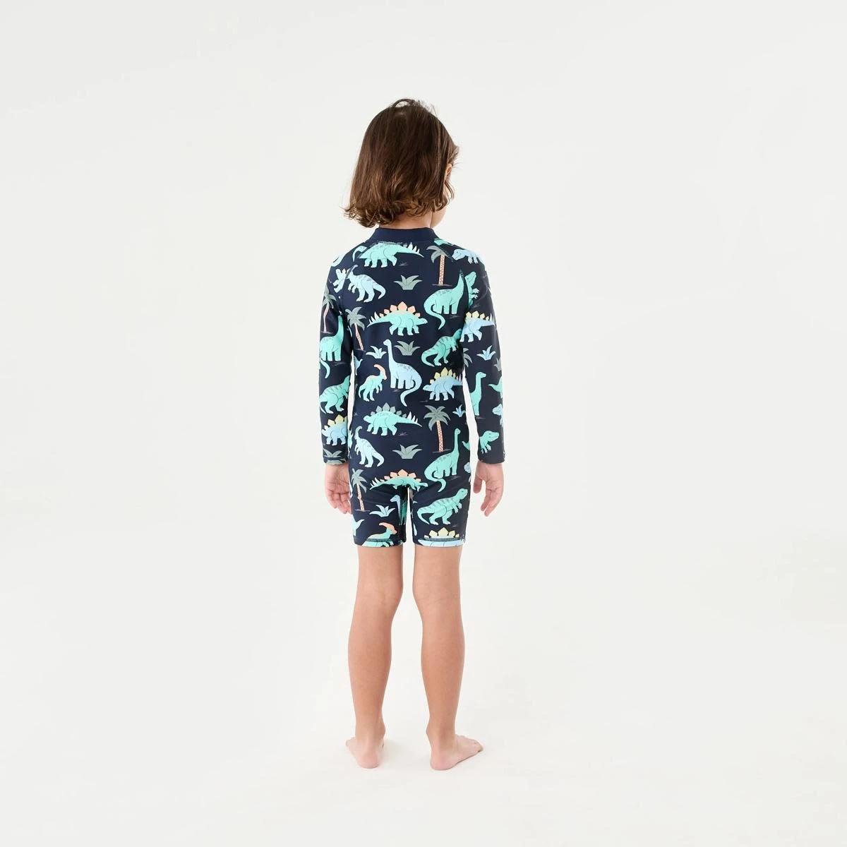 7 Long Sleeve Swimsuit DINO SCRIBBLE DRESS BLUE, 7 of 7