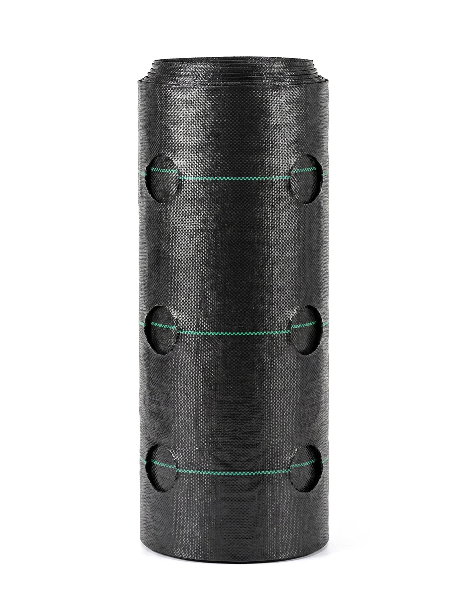 1 Advwin Weed Mat with Holes, 1.5x50m Weed Control Mat Barrier Matting Ground Cover Membrane with Nails - Black, 1 of 9