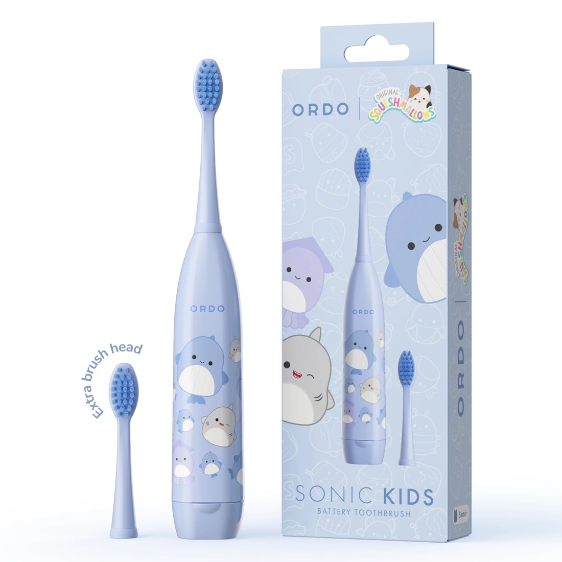 1 Original Squishmallows Ordo Sonic Kids Battery Toothbrush - Samir, 1 of 9