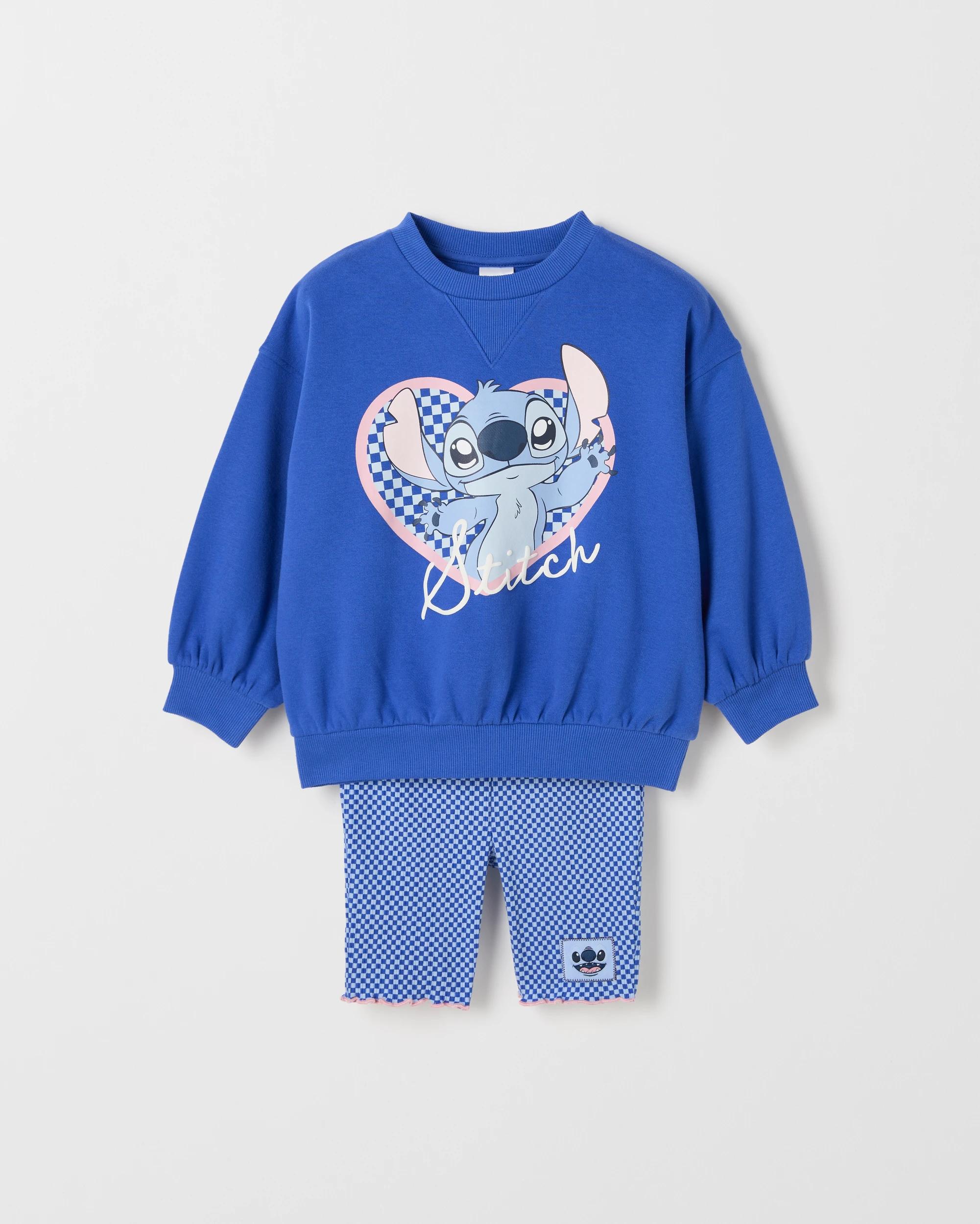 5 Disney Lilo & Stitch Australian Cotton Blend Jumper and Bike Shorts Set BLUE, 5 of 6