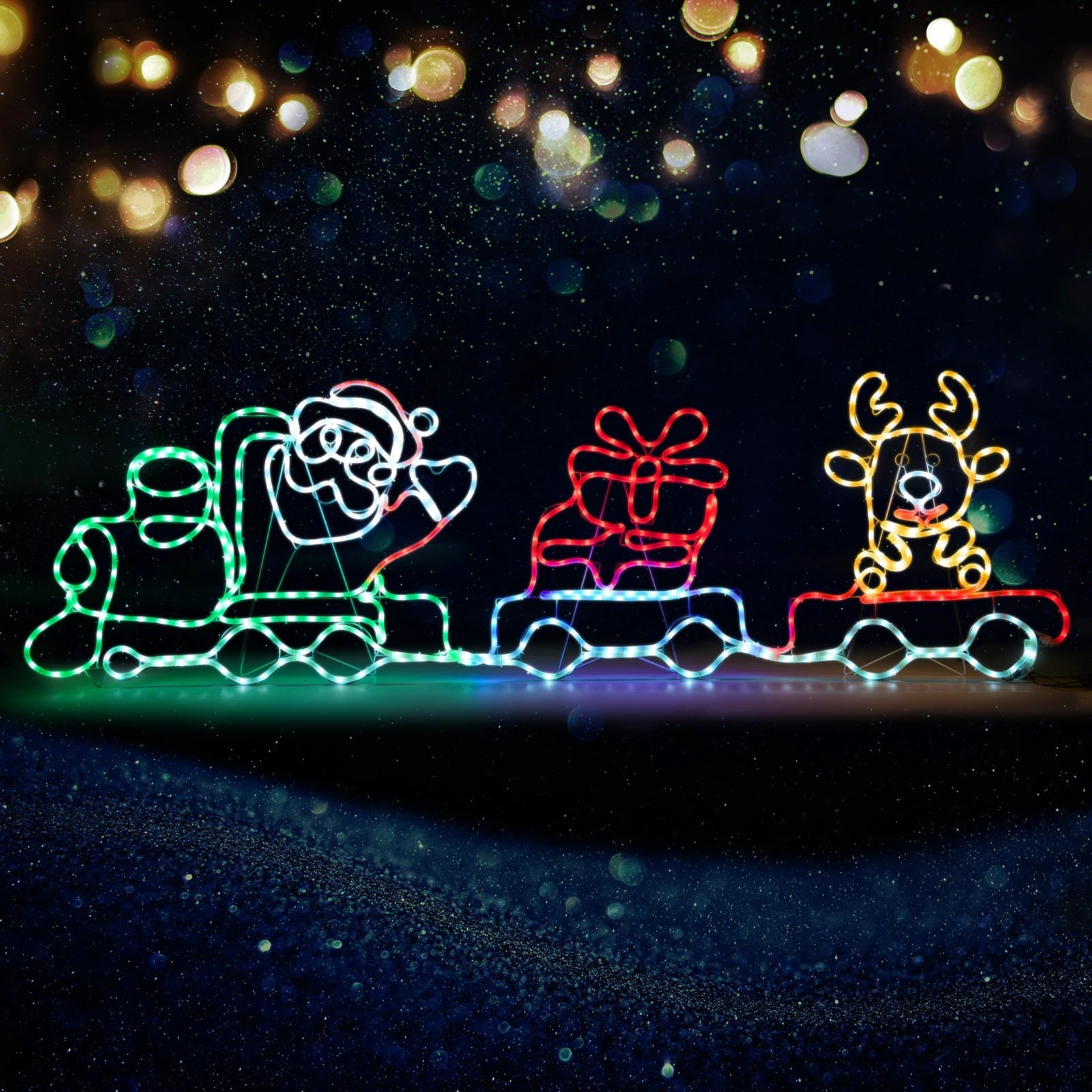 2 Tinseltown Christmas Light Led Motif Lights Santa Train 196cm Xmas Decor Display
 - Multi, 2 of 8