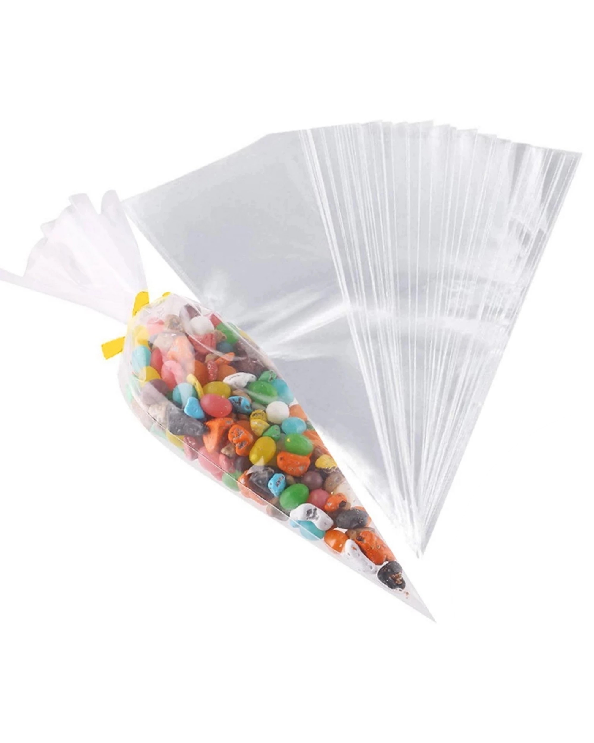 3 Party Maker Clear Triangle Cellophane Bags 16cm x 30cm Pack of 25 - Clear, 3 of 3
