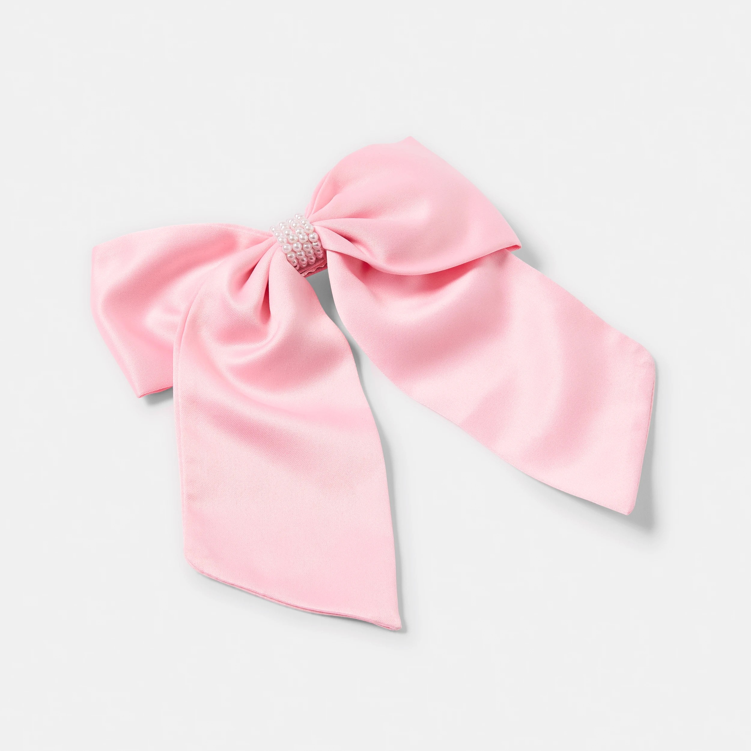2 Pink Satin Bow Hair Clip, 2 of 5