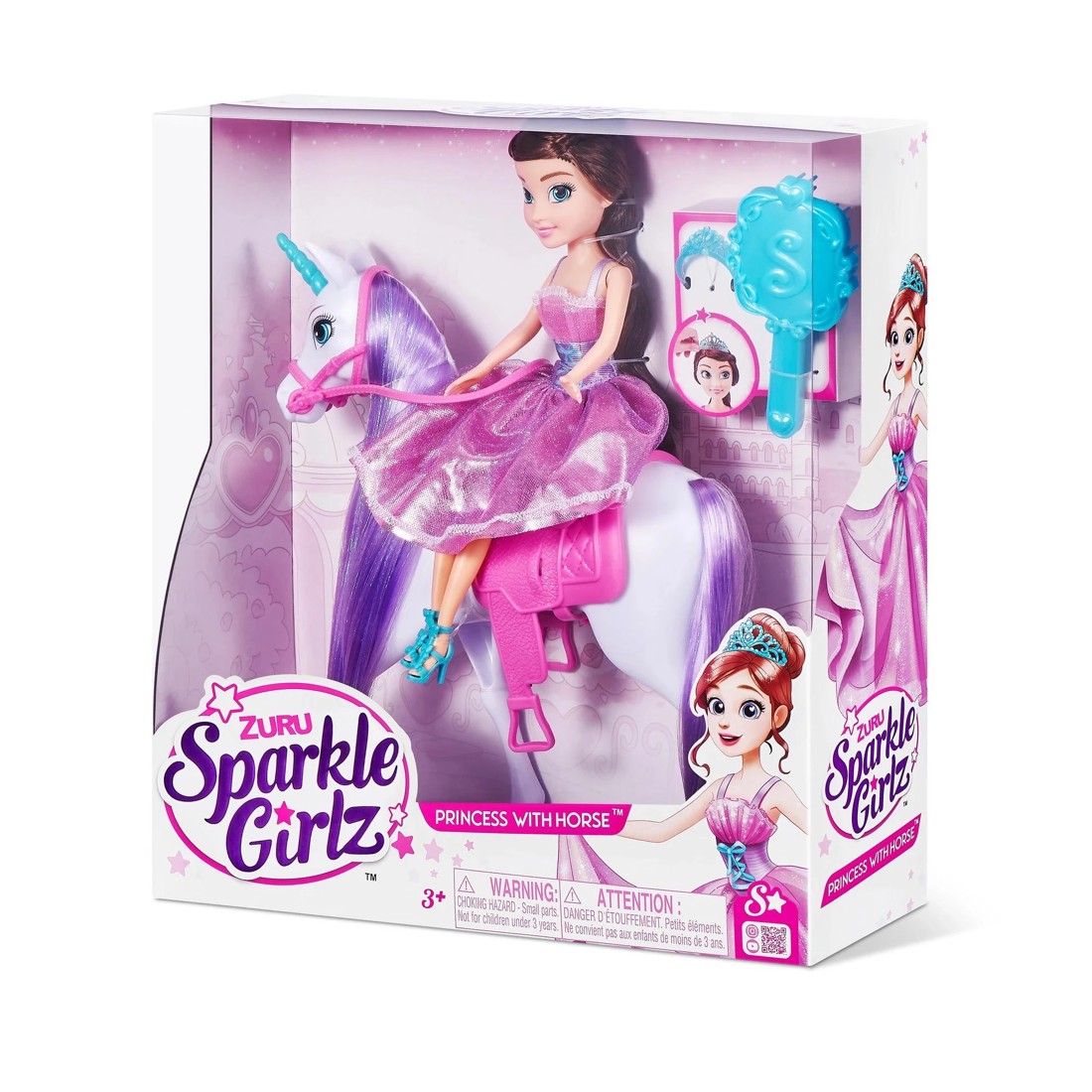 9 Sparkle Girlz Unicorn and Princess Doll Set by ZURU - Pink, 9 of 10