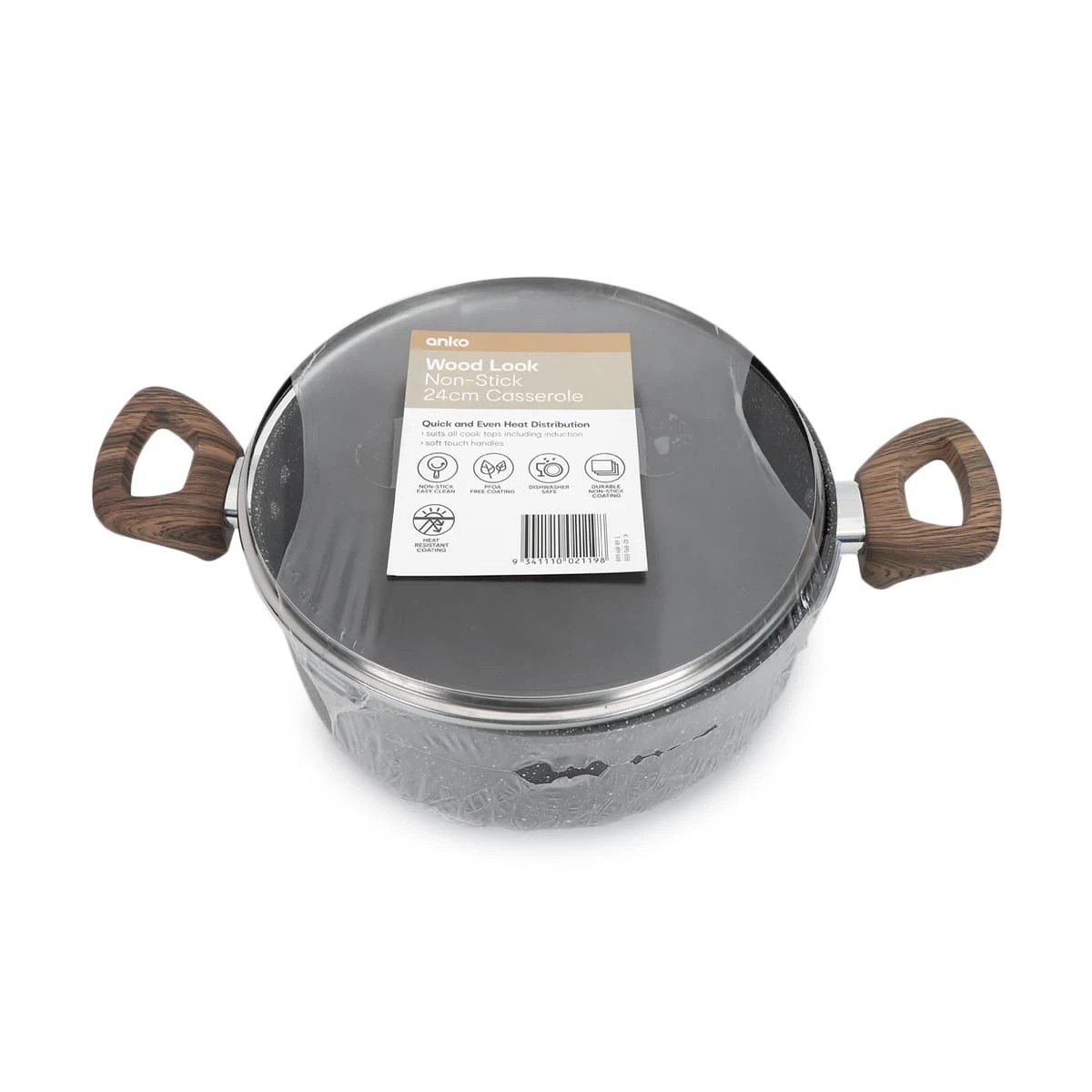 6 24cm Wood Look Handle Saucepan, 6 of 6