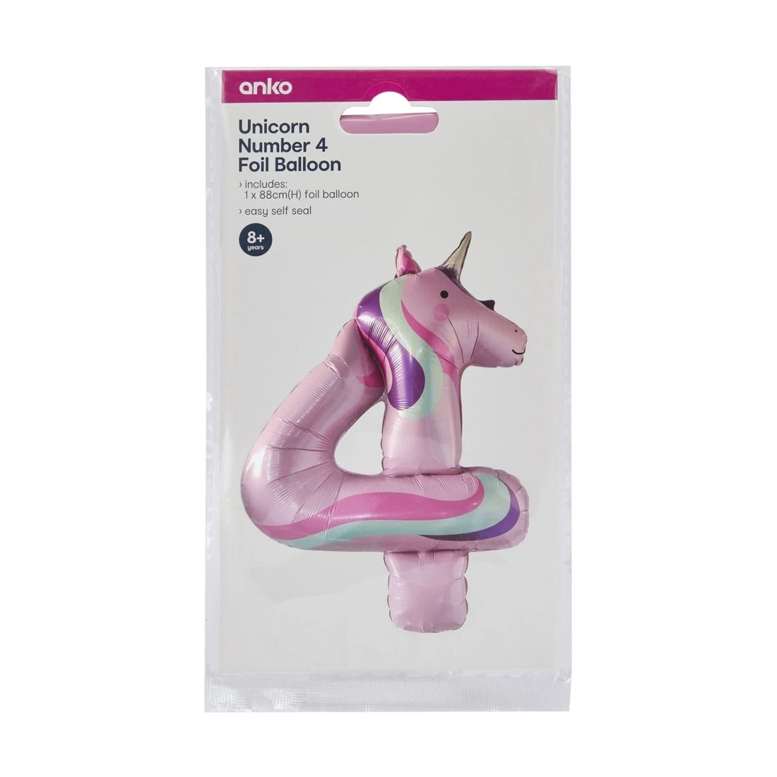 4 Unicorn Number 4 Foil Balloon, 4 of 4