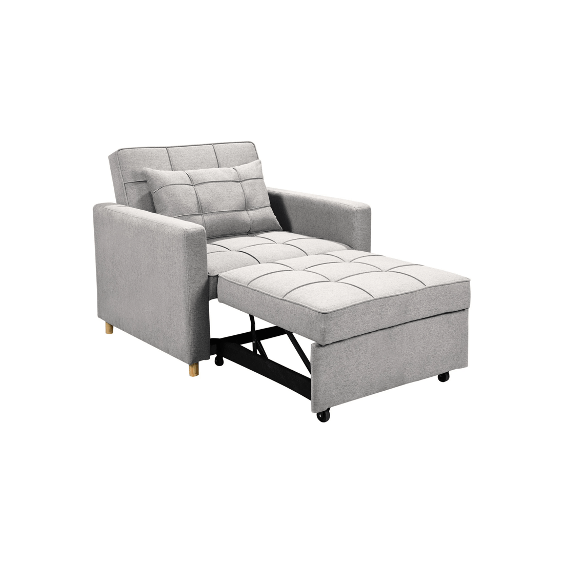 5 Suri 3-in-1 Convertible Sofa Chair Bed Lounger By Sarantino Light Grey, 5 of 10