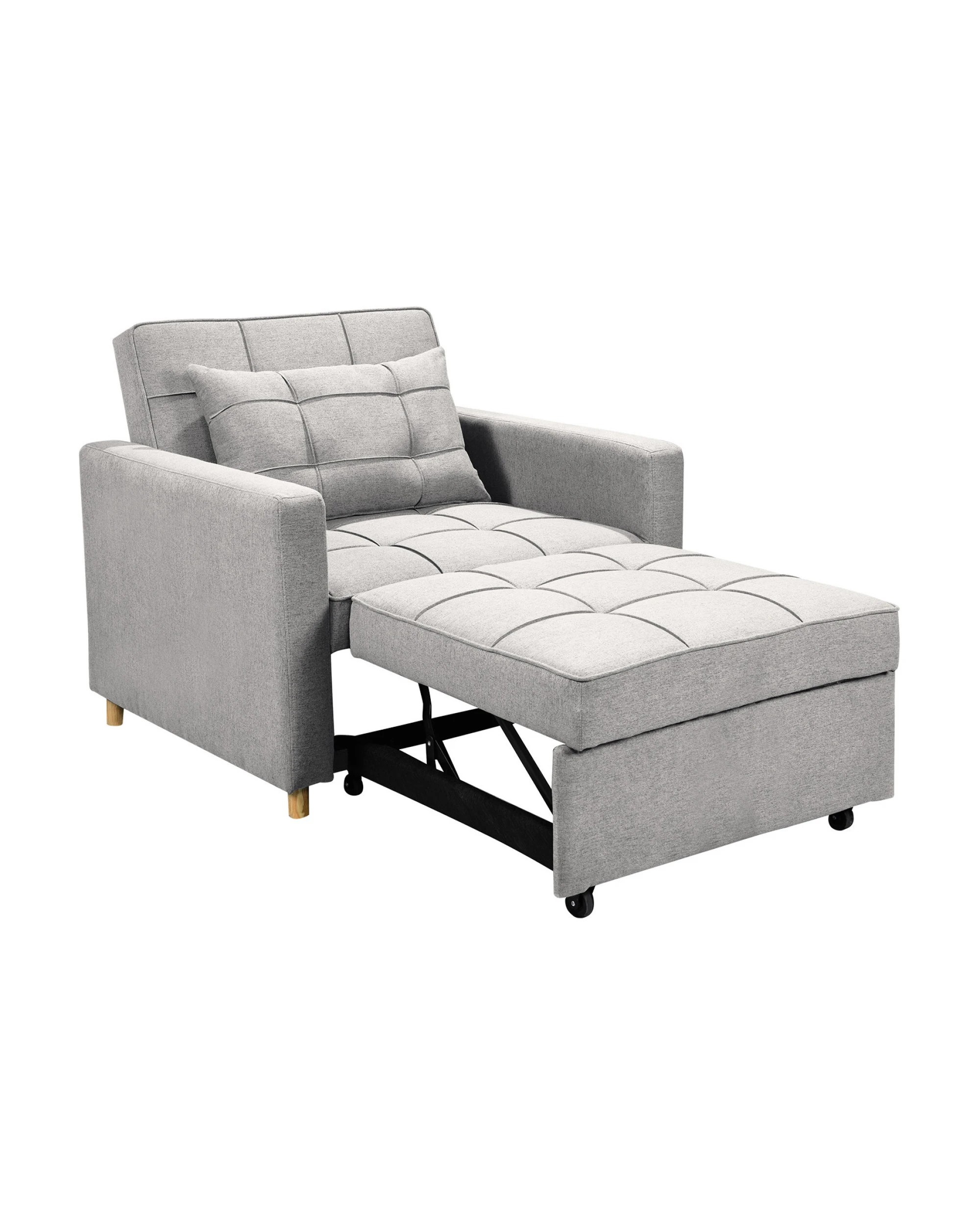5 Suri 3-in-1 Convertible Sofa Chair Bed Lounger By Sarantino Light Grey, 5 of 10