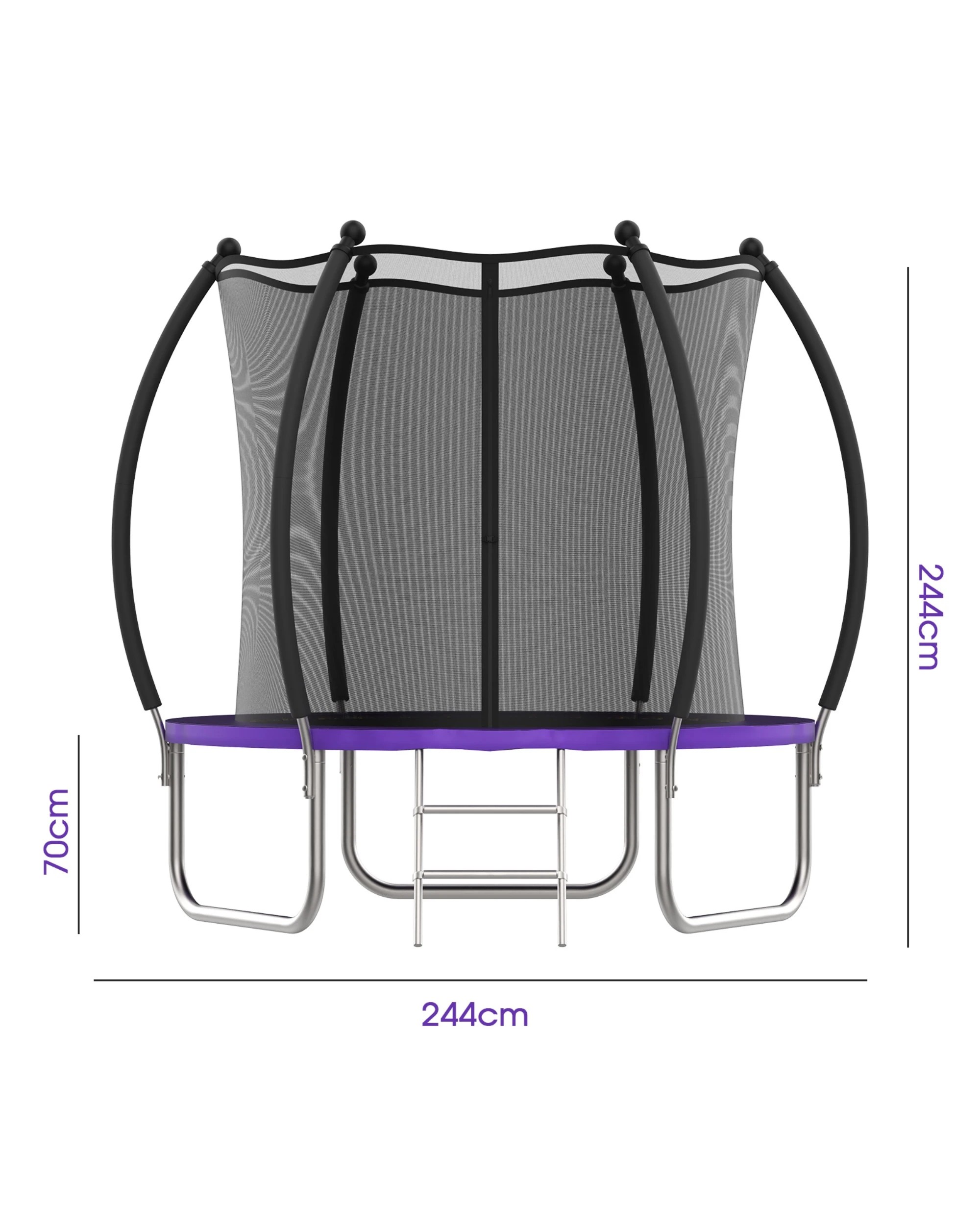 7 Advwin 8FT Outdoor Trampoline for Kids w/Ladder, Sprinkler & LED Lights, Max Limit 200 kg, 7 of 7
