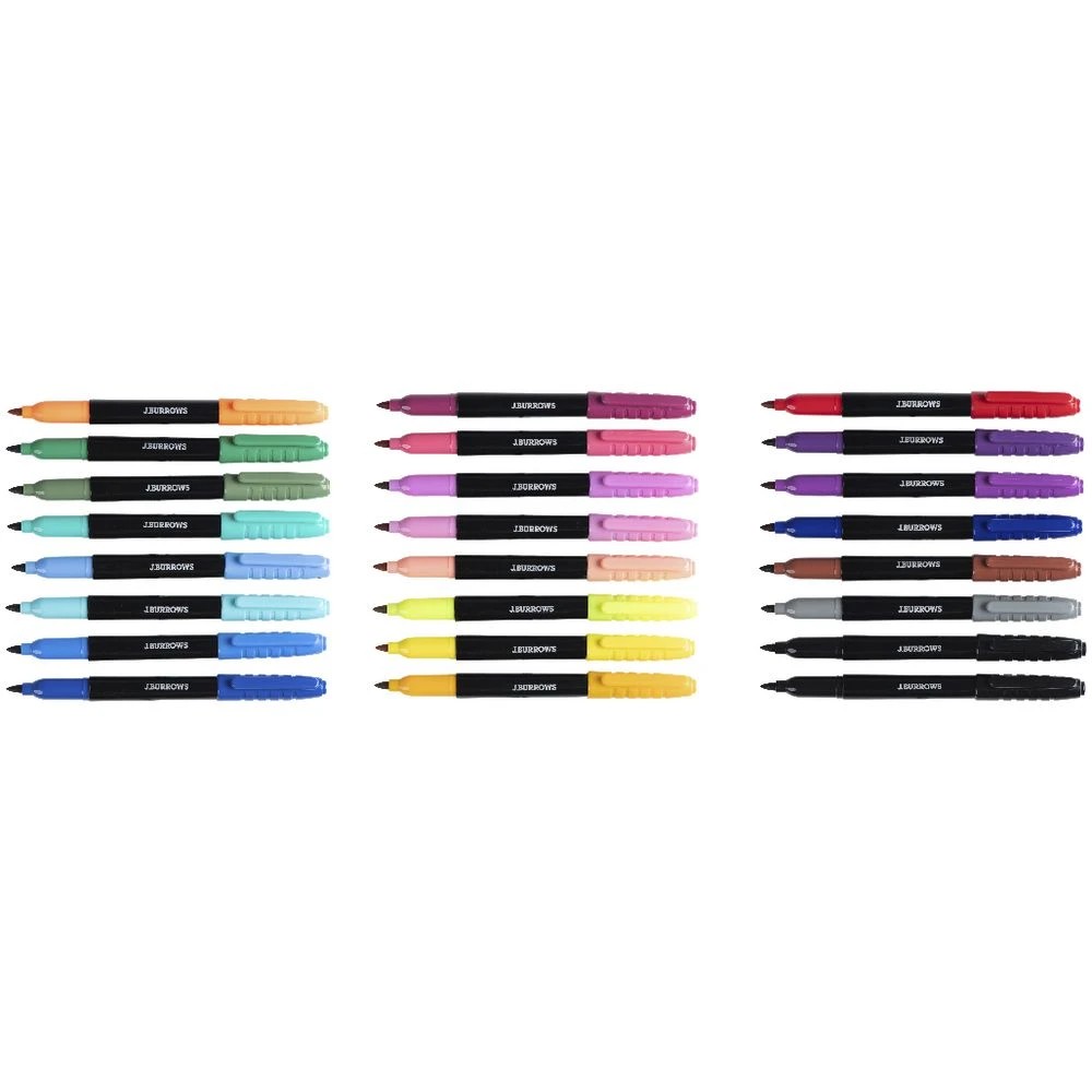 2 J.Burrows Permanent Markers 1mm Bullet Assorted 24 Pack, 2 of 4