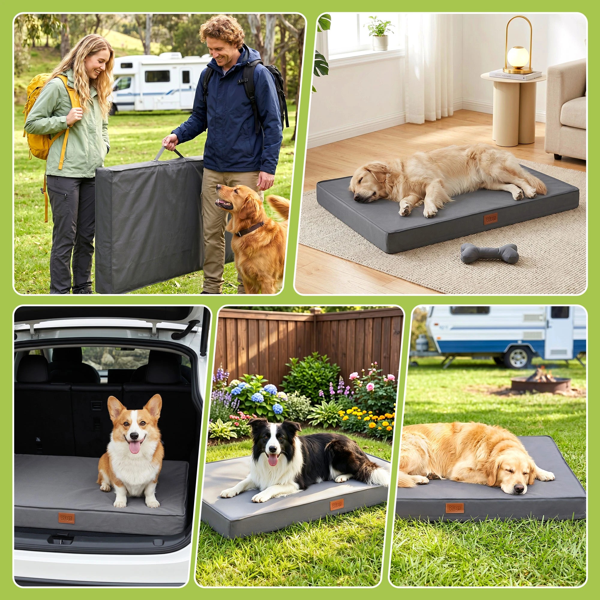9 i.Pet Dog Bed Large Water-resistant Egg Crate Foam Orthopedic Pet Mat - Grey, 9 of 9