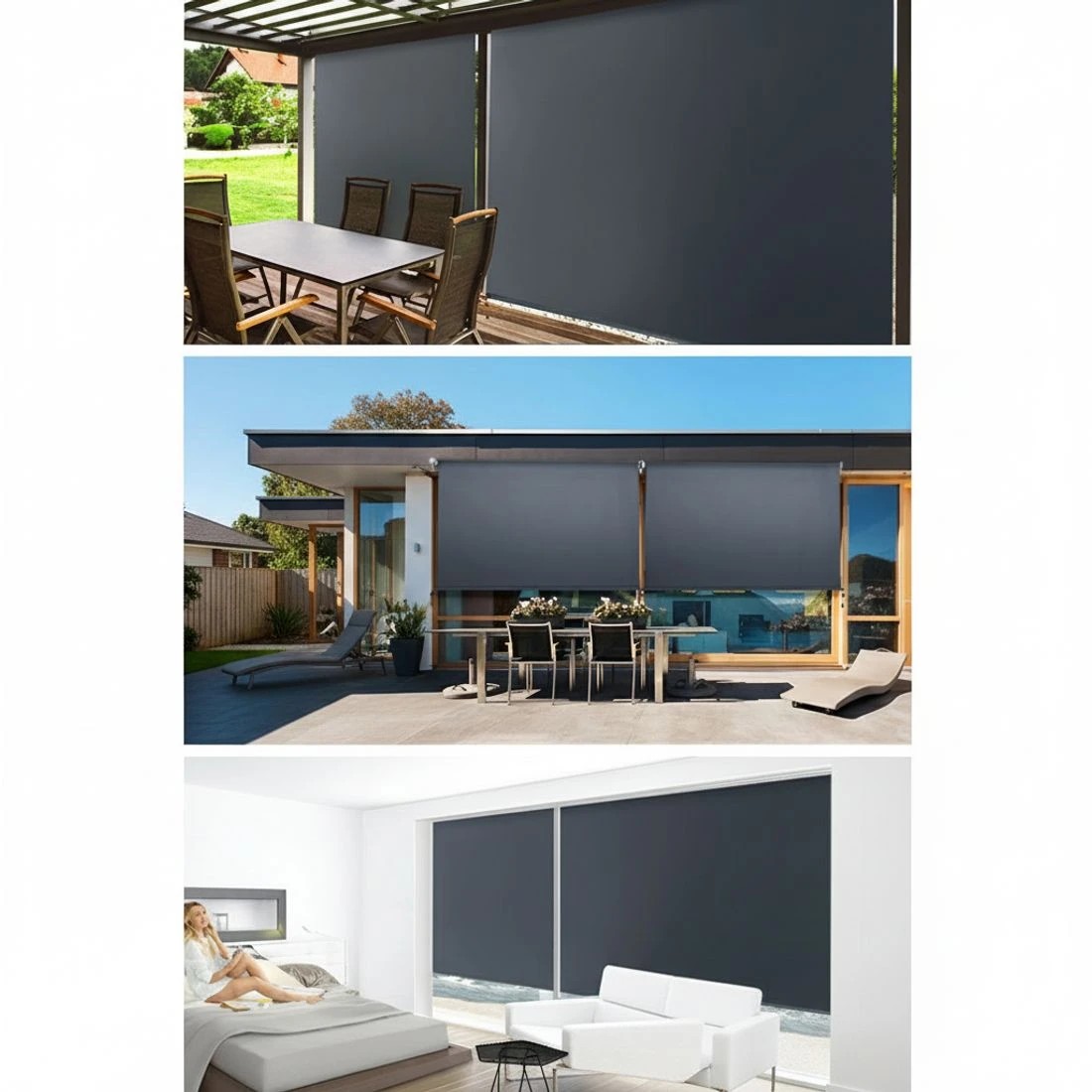 5 Instahut Outdoor Blinds out Roll Down Awning Window Shade 2.4X2.5M - Grey, 5 of 6