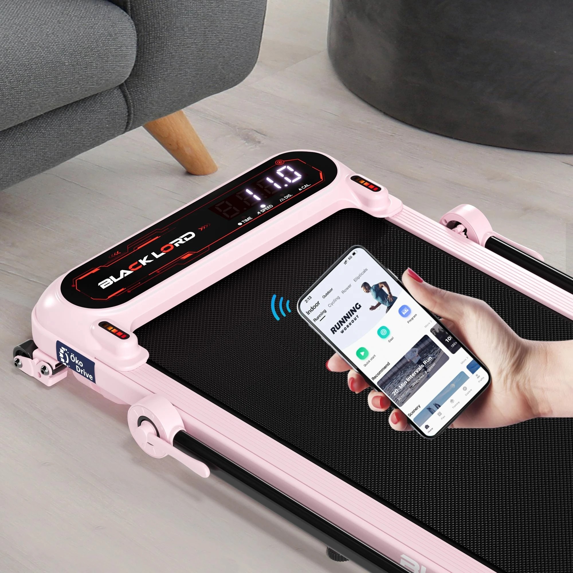 4 Black Lord Treadmill Electric Walking Pad Incline Shock Absorbers Foldable - Pink, 4 of 9