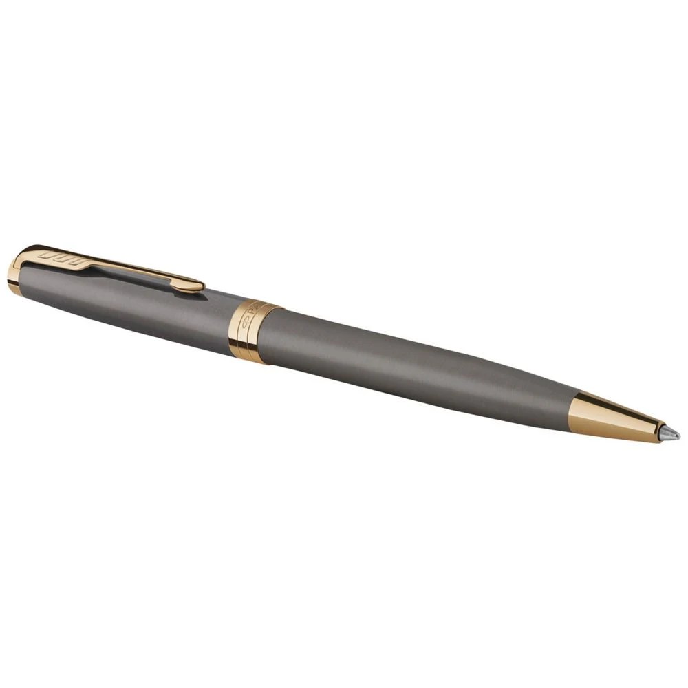 4 Parker Sonnet Ballpoint Pen Grey Lacquer with Gold Trims, 4 of 4