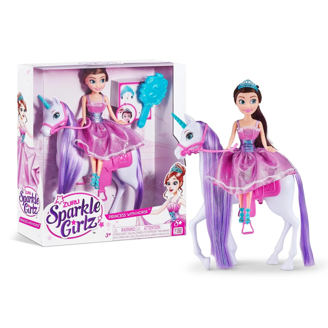 1 Sparkle Girlz Unicorn and Princess Doll Set by ZURU - Pink, 1 of 10