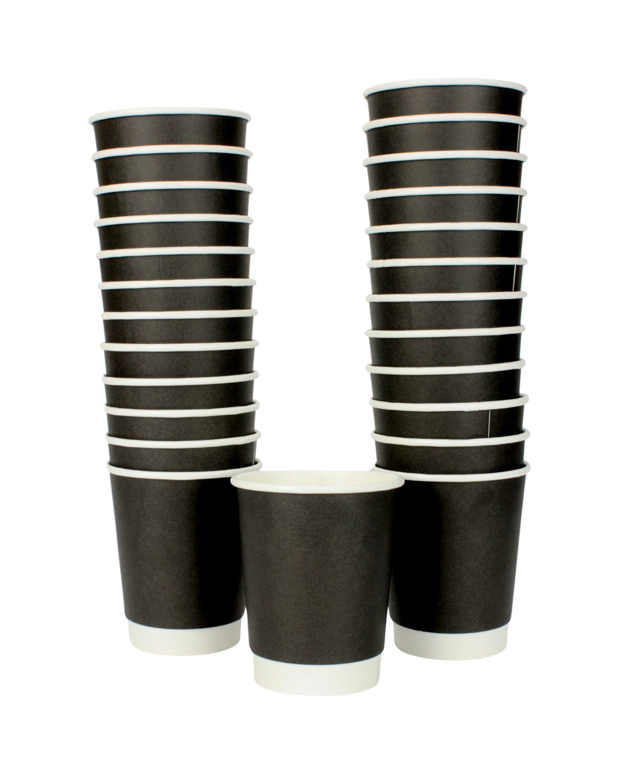 1 Partyware Coffee Cups Double Wall 250ml Pack of 25 - Black, 1 of 3