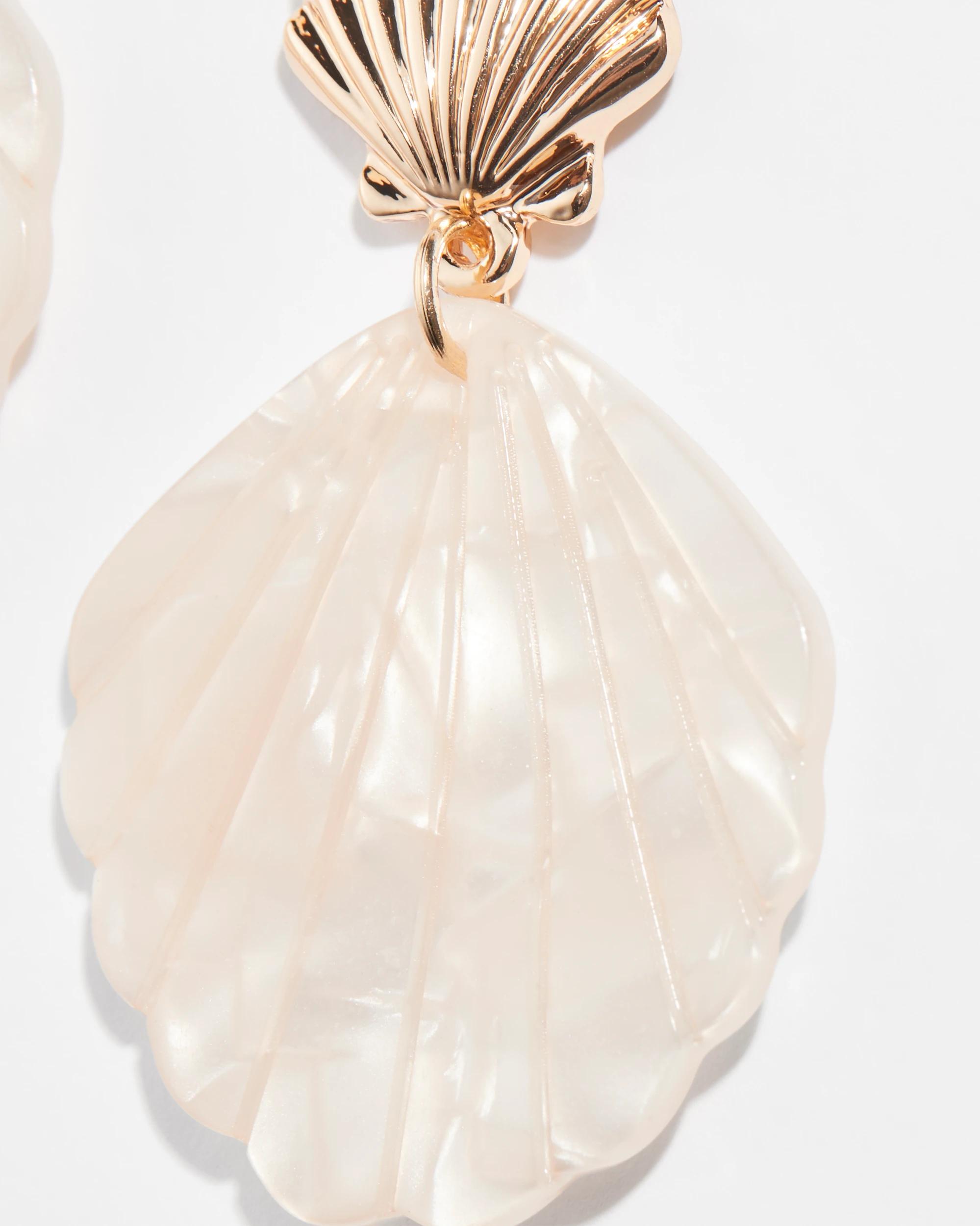 2 Target Faux Scallop Shell Drop Earrings GOLD, 2 of 2