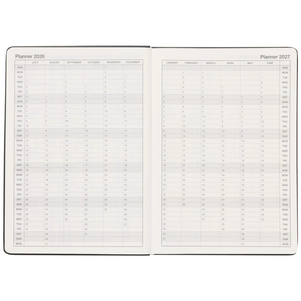 4 J.Burrows A4 Week to View PU FY26/27 Diary Black, 4 of 6