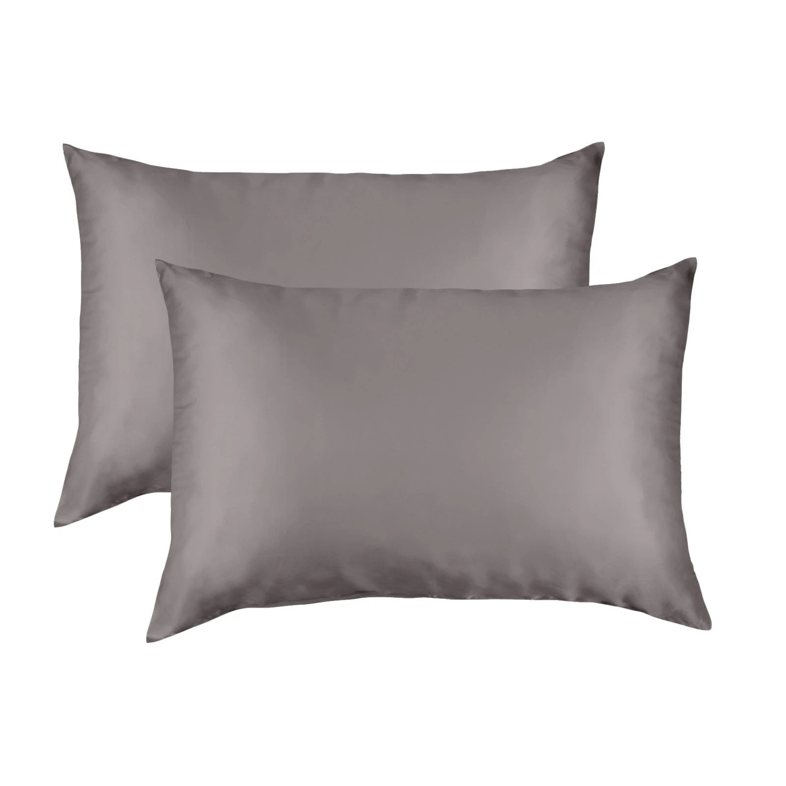 4 Royal Comfort Mulberry Soft Silk Luxurious Hypoallergenic Pillowcase Twin Pack - Charcoal, 4 of 10
