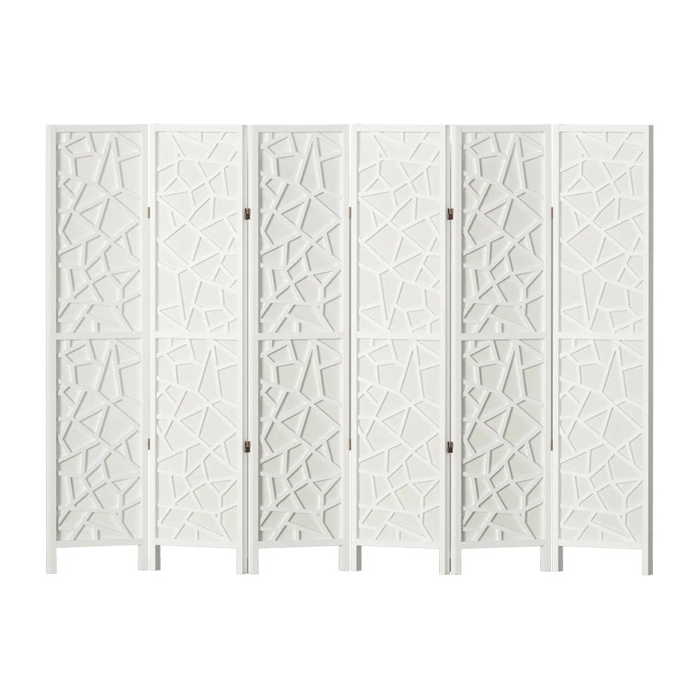 1 Artiss 6 Panel Room Divider Screen 244x170cm Clover - White, 1 of 7