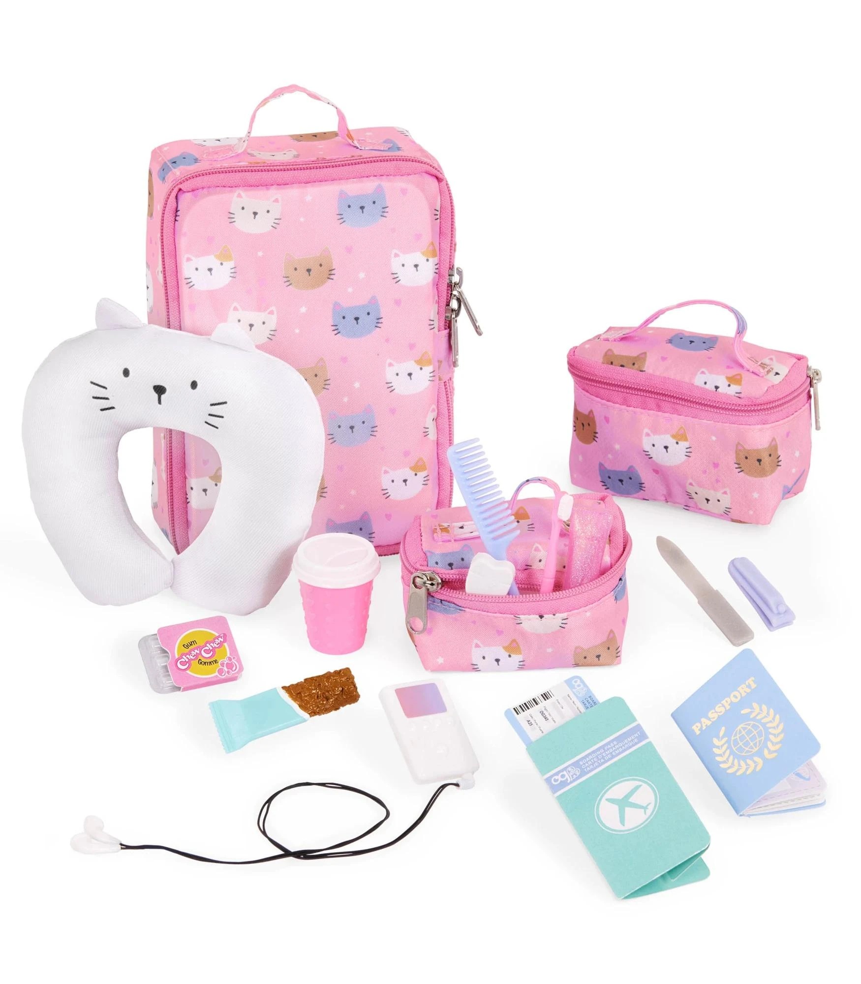 2 Our Generation Purrfectly Packed Kitty-Print Luggage & Accessories Set for 18" Dolls - Multi, 2 of 5