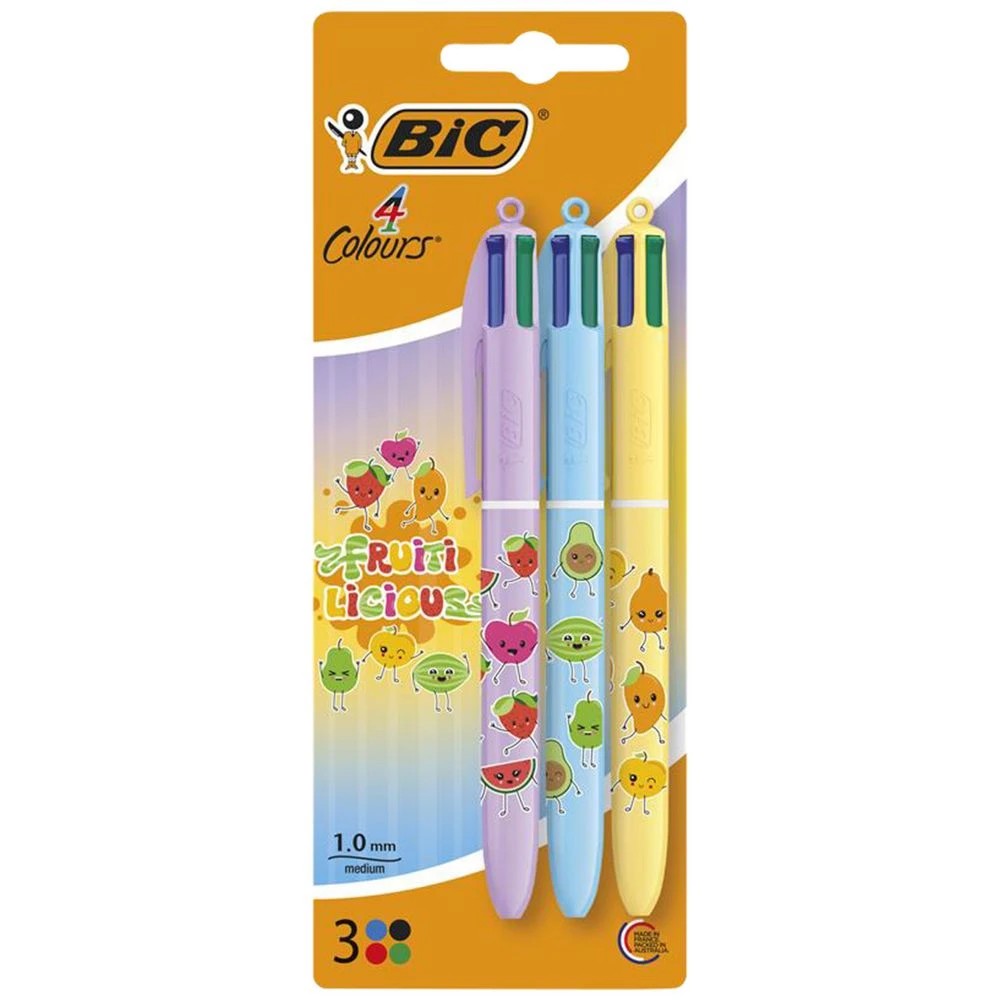 1 Bic 4-Colour Ballpoint Pen Fruitilicious 3 Pack, 1 of 1