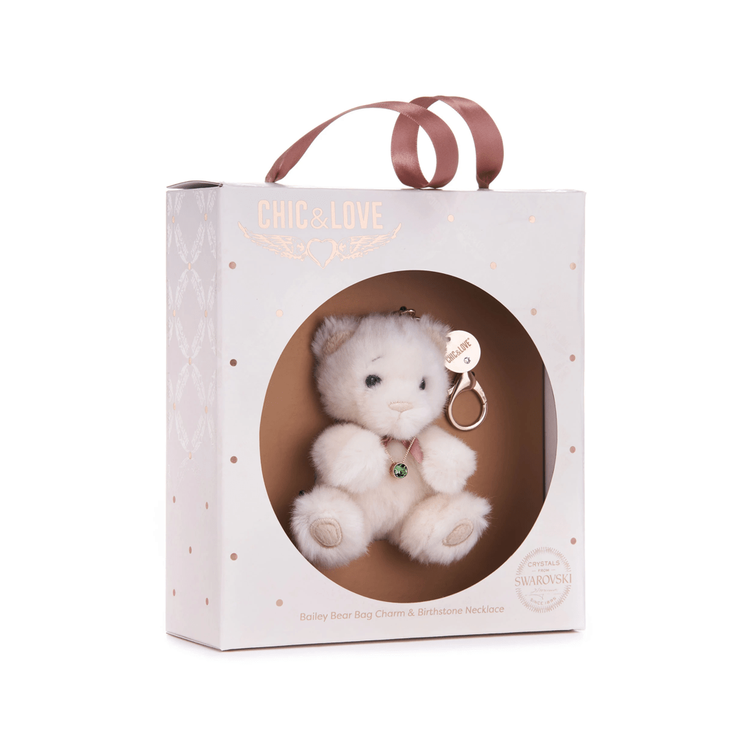 3 Chic & Love - Bailey Bear Bag Charm & Necklace May - Gift Set - White, 3 of 4