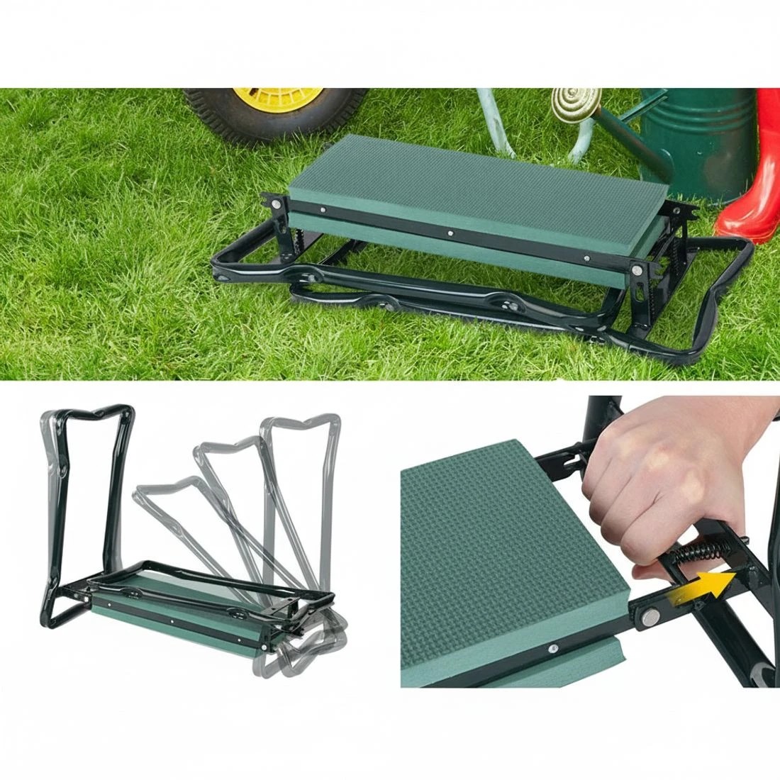 6 Gardeon Garden Kneeler 3 in 1 Padded Seat Stool Outdoor Bench Knee Pad Foldable - Green, 6 of 7