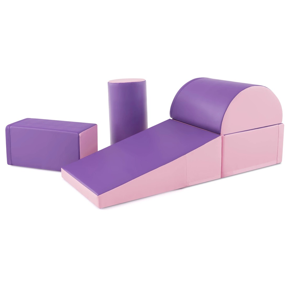 1 Costway 5PCS Soft Foam Blocks Climb Crawl Playset Purple, 1 of 2