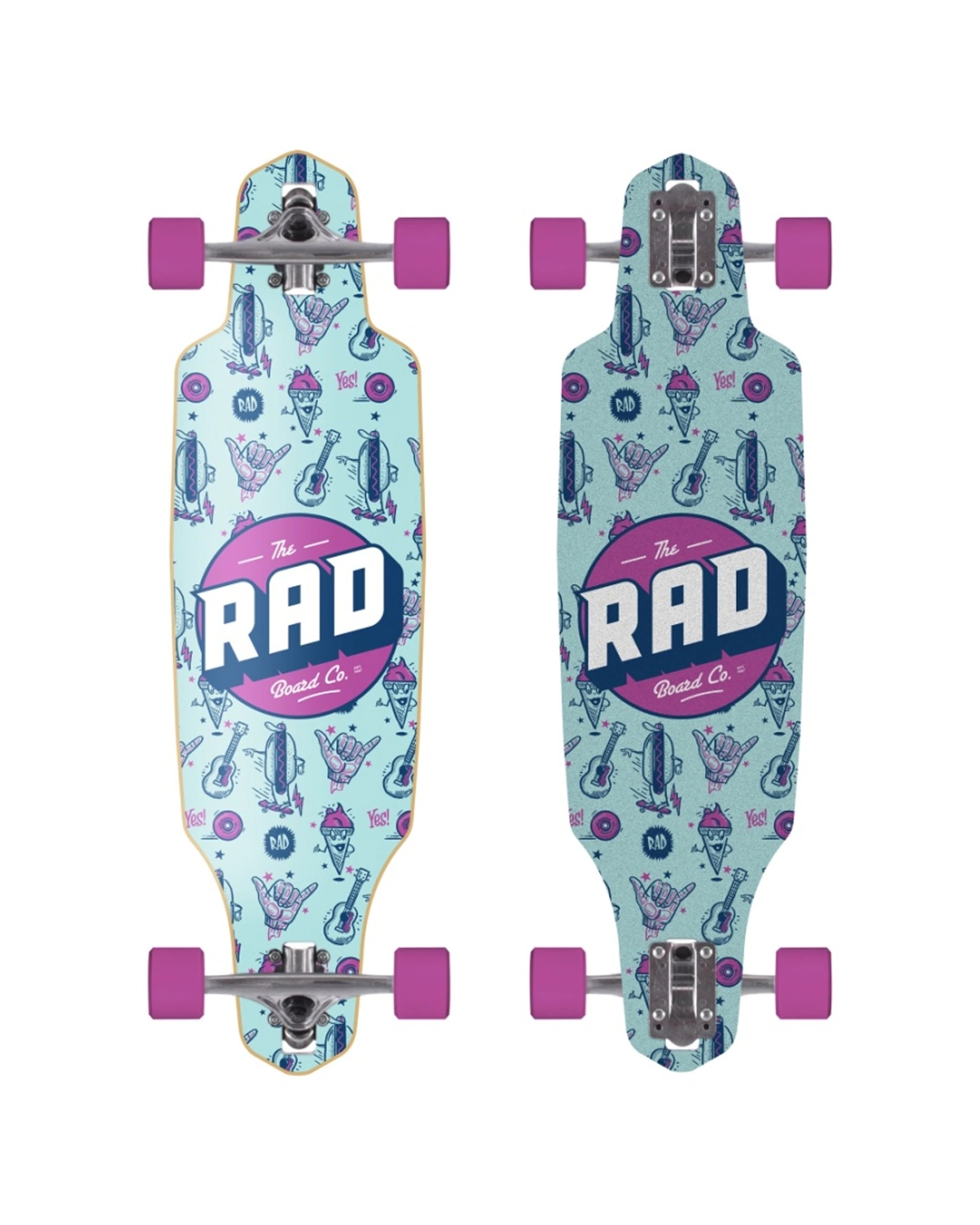 1 The RAD Board Co. Complete Drop Through 9" Longboard 8 Ply Maple Deck, 1 of 1