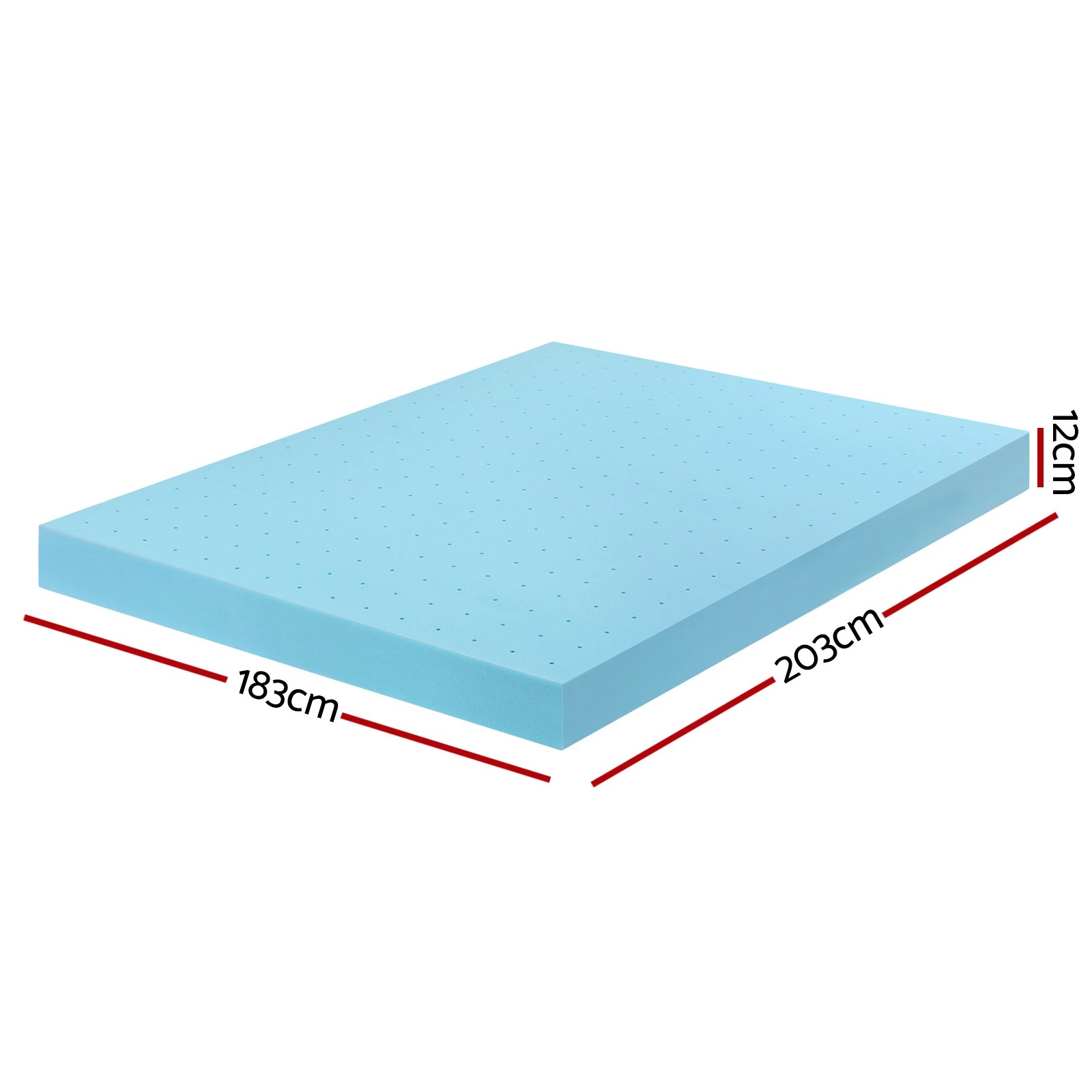 2 Giselle 12cm Memory Foam Mattress Topper Ventilated Cool Gel Bamboo Cover King - Blue, 2 of 10