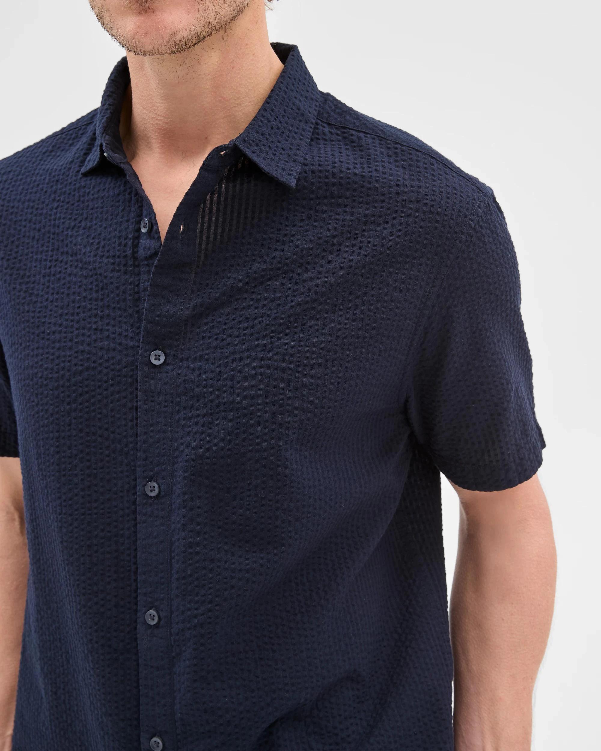 5 Target Australian Cotton Seersucker Shirt NAVY, 5 of 7