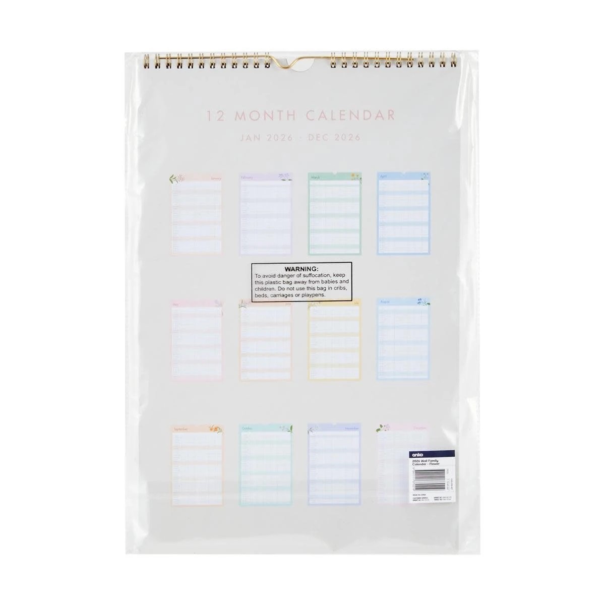 5 2026 Wall Family Calendar - Flower, 5 of 5