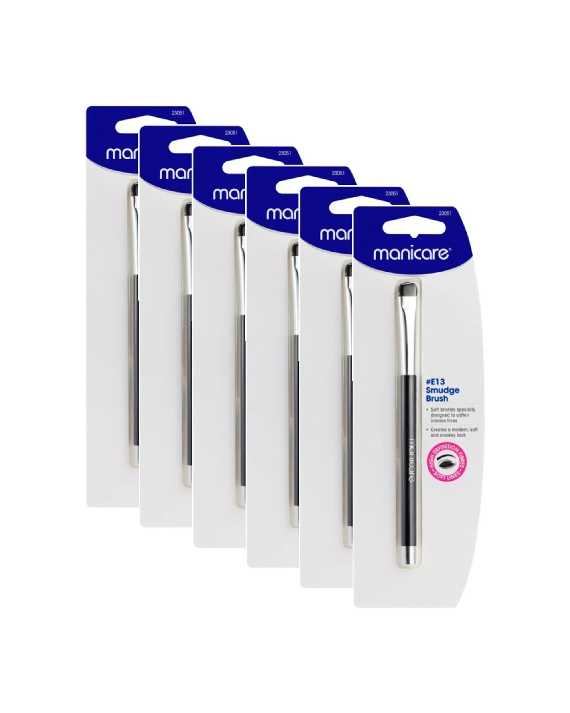 1 Manicare 6pk Smudge Brush Make Up Tool For Soft Bristles Lines E13 - Metallic, 1 of 3
