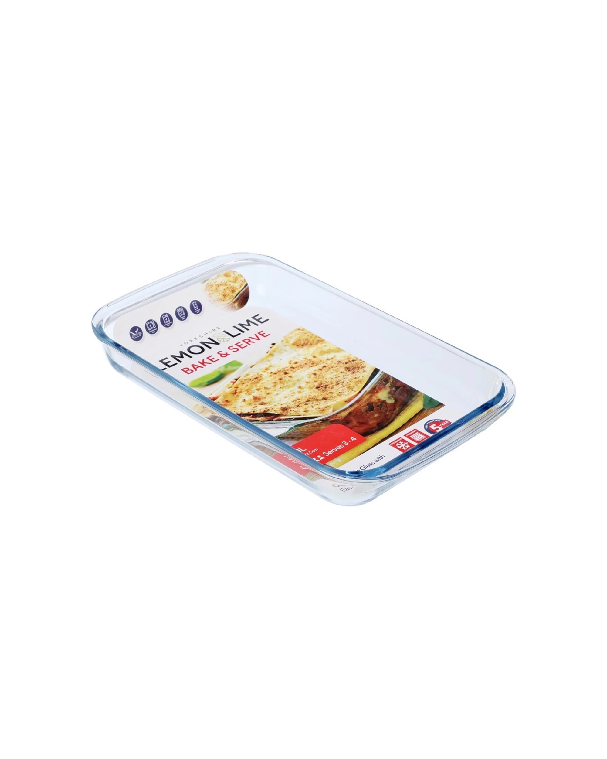 1 Lemon & Lime Yorkshire Glass Bakeware Rectangle 3l Oven Safe - Clear, 1 of 1
