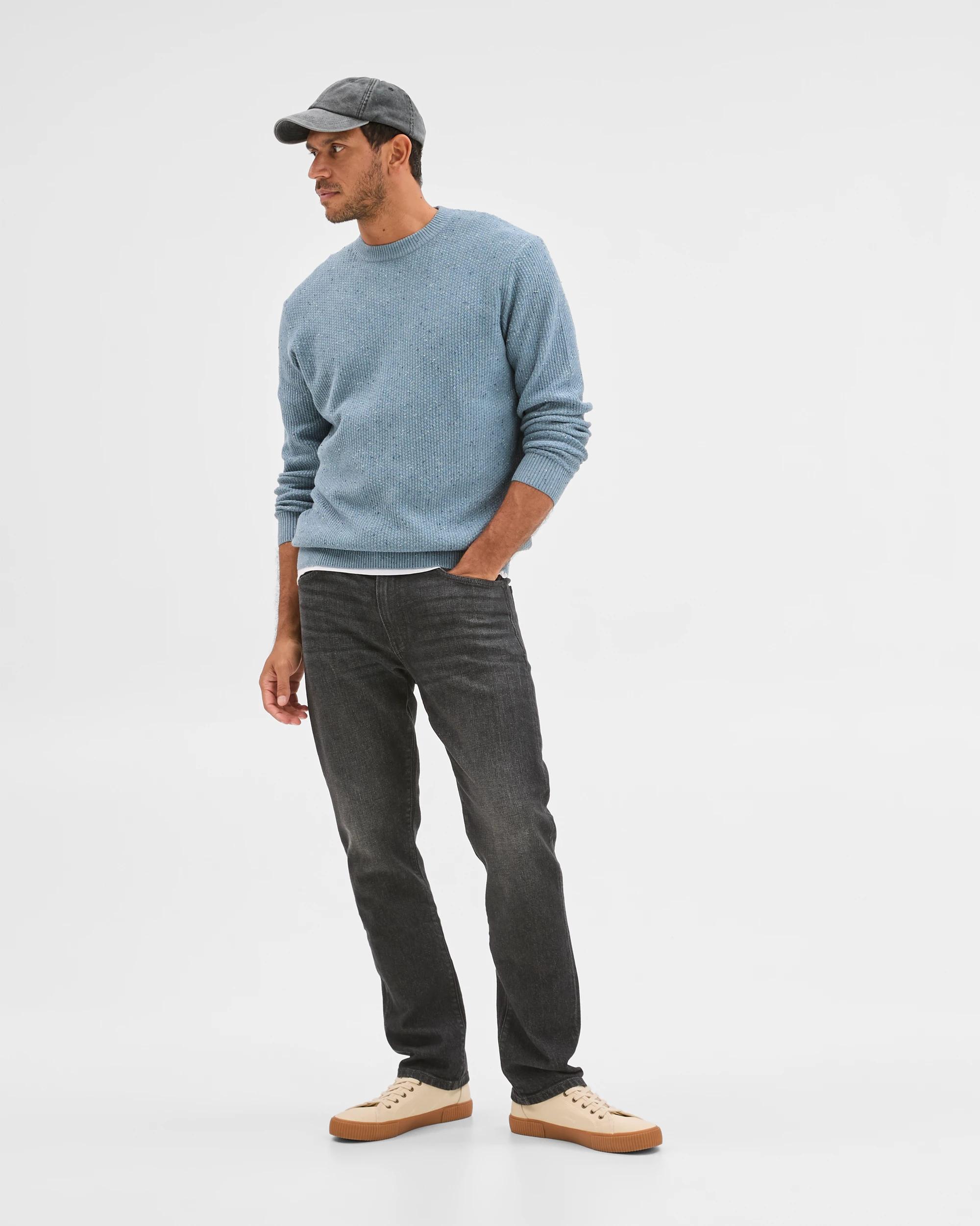 2 Target Man Australian Cotton Lightweight Tuck Knit Jumper BLUE, 2 of 6