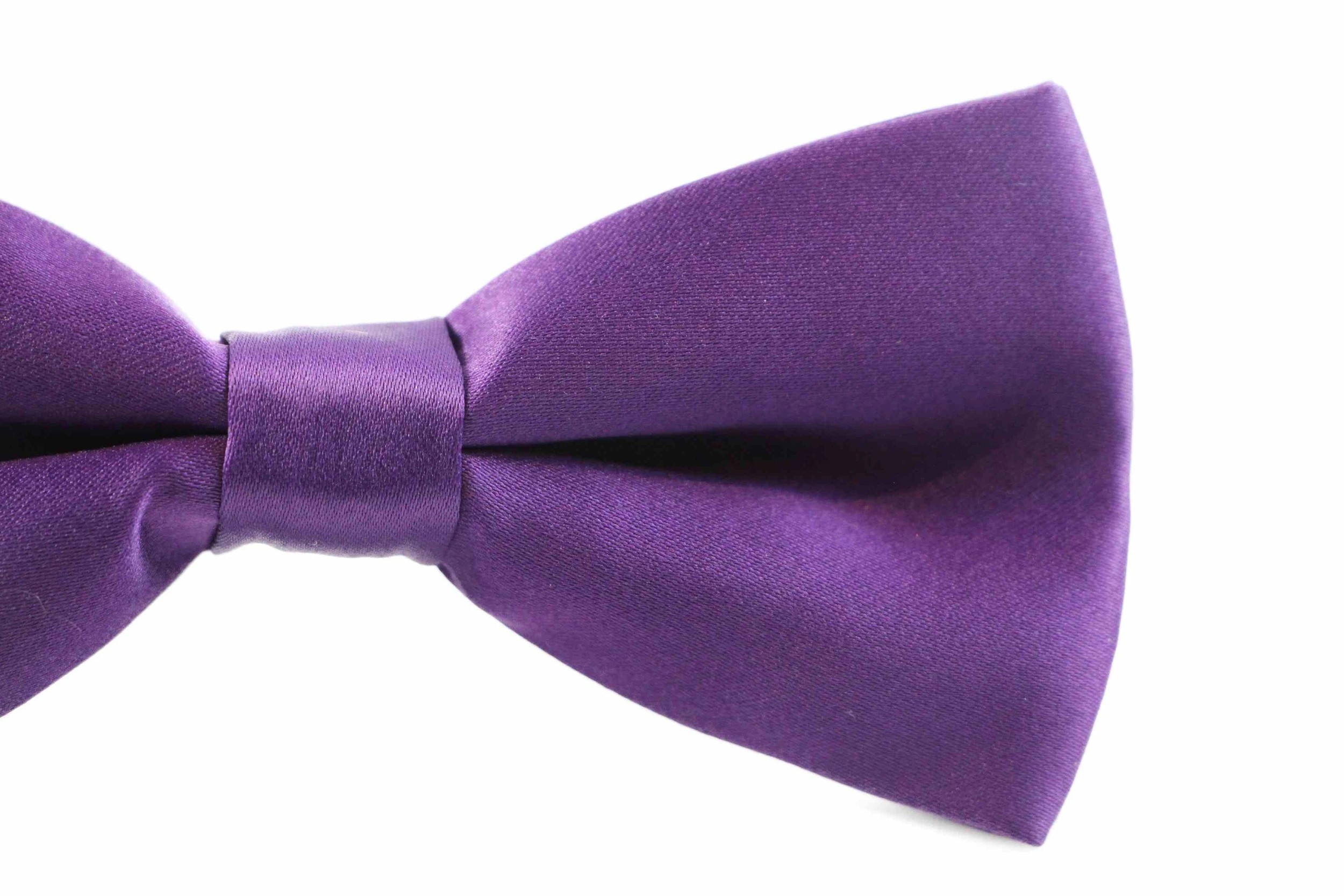 3 Zasel Mens Matt Solid Plain Dark Purple Colour Bow Tie - Purple, 3 of 3